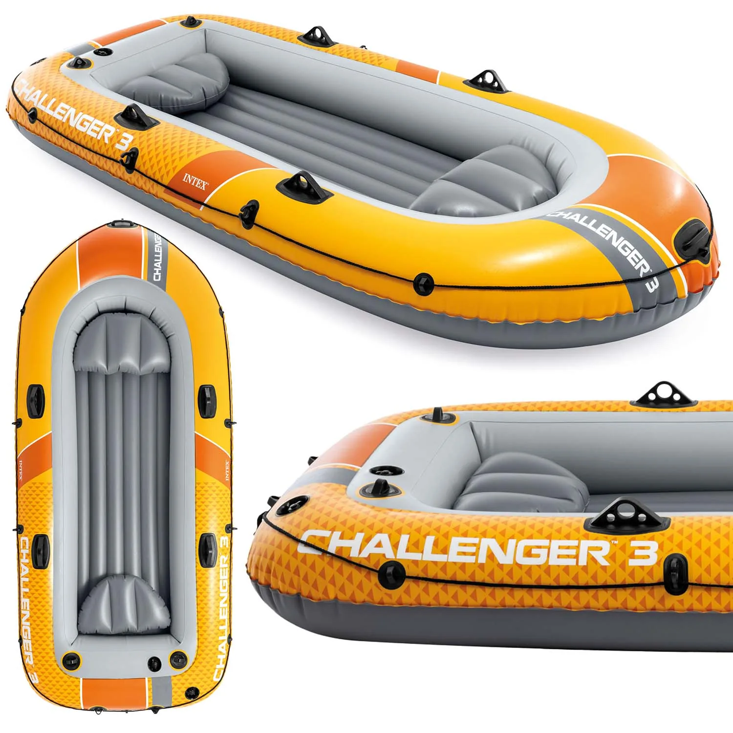 Rybársky čln Challenger pre 3 osoby, 320 kg, 295 x 137 x 43 cm, pumpa, veslá INTEX 66313