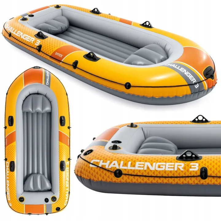 Rybársky čln Challenger pre 3 osoby, 320 kg, 295 x 137 x 43 cm, pumpa, veslá INTEX 66313