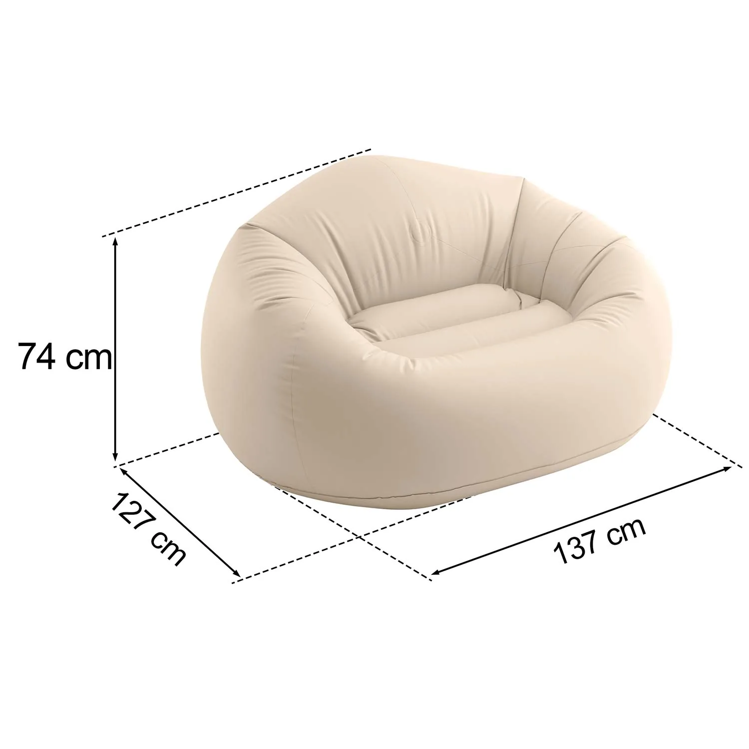 Detail produktu 7: Nafukovacie kreslo pufa nafukovacia pufa sedací matrac 137x127x74cm Bestway 66505