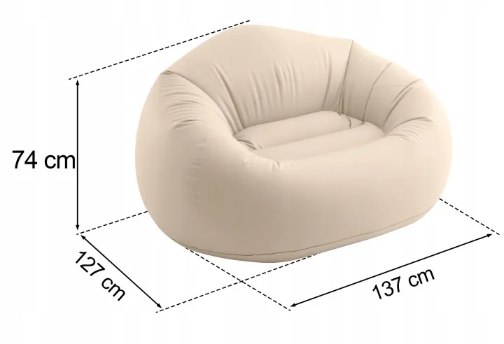 Detail produktu 3: Nafukovacie kreslo pufa nafukovacia pufa sedací matrac 137x127x74cm Intex 66505