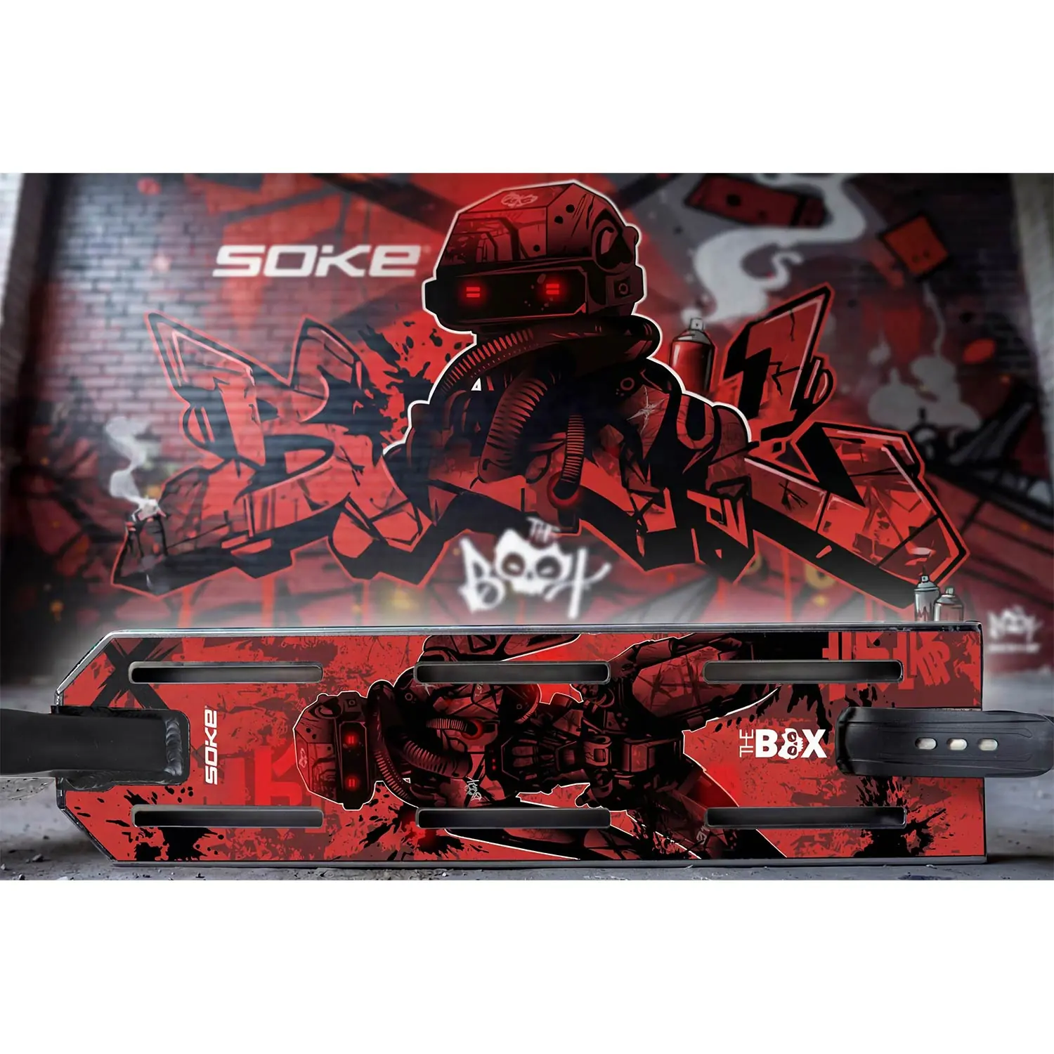 Detail produktu 2: Grip tape na freestyle kolobežku Soke Griptape 52x13cm Red Cyber