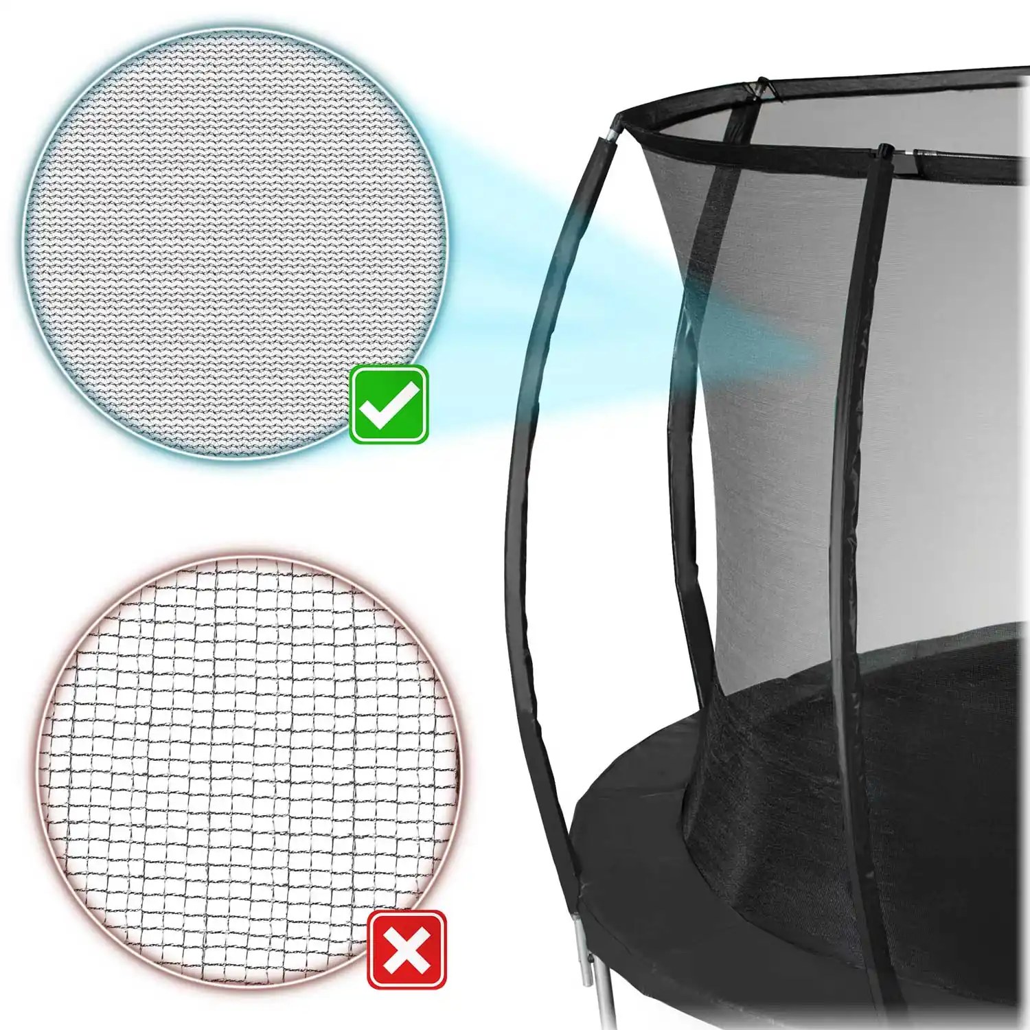 Detail produktu 5: Vnútorná sieť do trampolíny Neo-Sport 252 cm 8 ft 6 stĺpikov