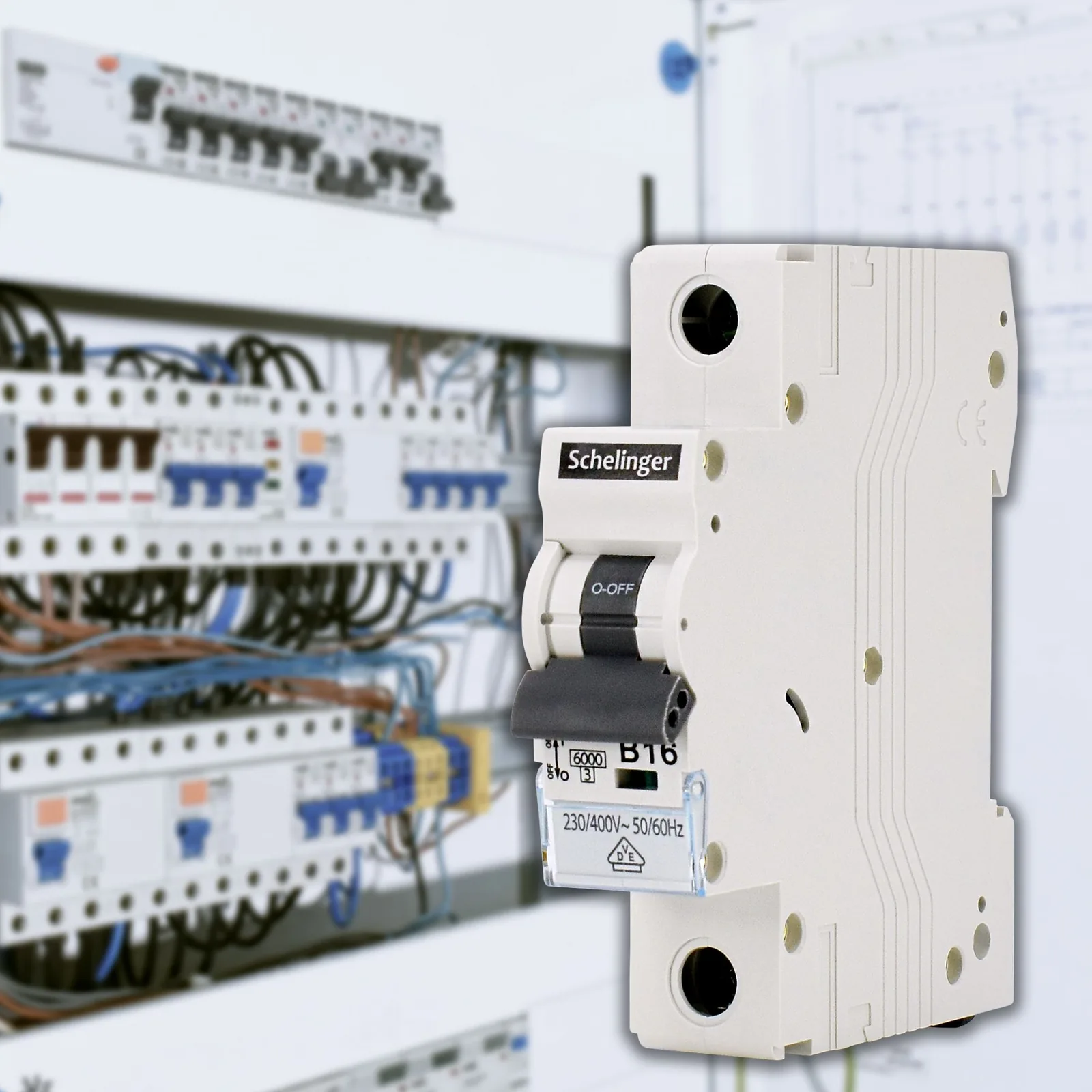 Modulový istič 6A 1P charakteristika B 6KA Schelinger BM-A02-G8-1P-B06