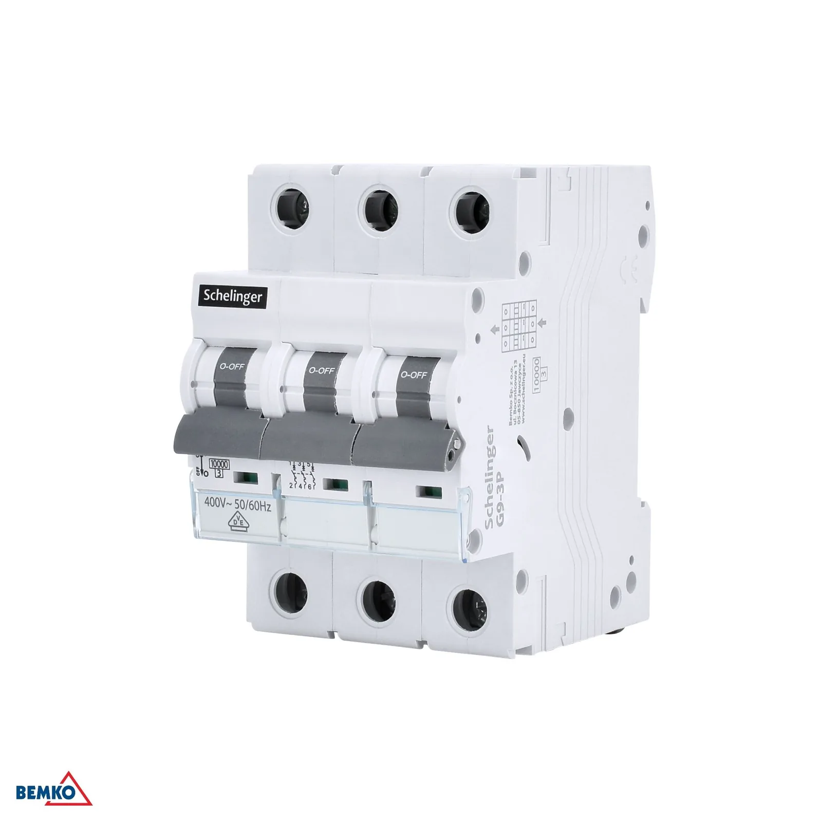 Trojpólový modulový istič Schelinger 6A B 10 kA BM-A02-G9-3P-B06