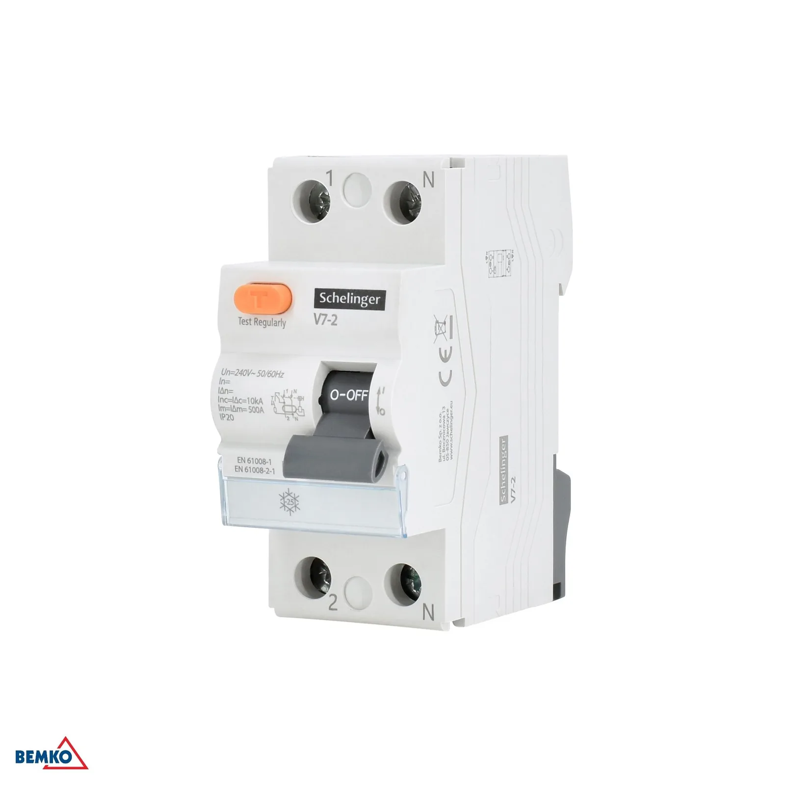 Prúdový chránič AC 2P 63A 300MA 10KA Schelinger BM-A03-V7-2-63-300