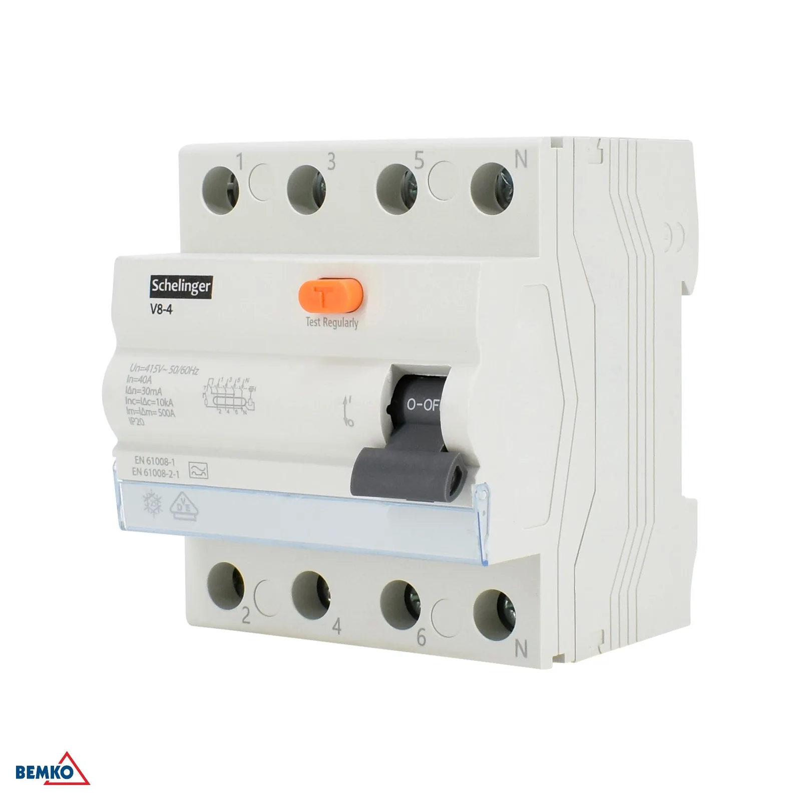 Prúdový chránič 4P 63A 30MA typ A 10KA Schelinger BM-A03-V8-4-63-030
