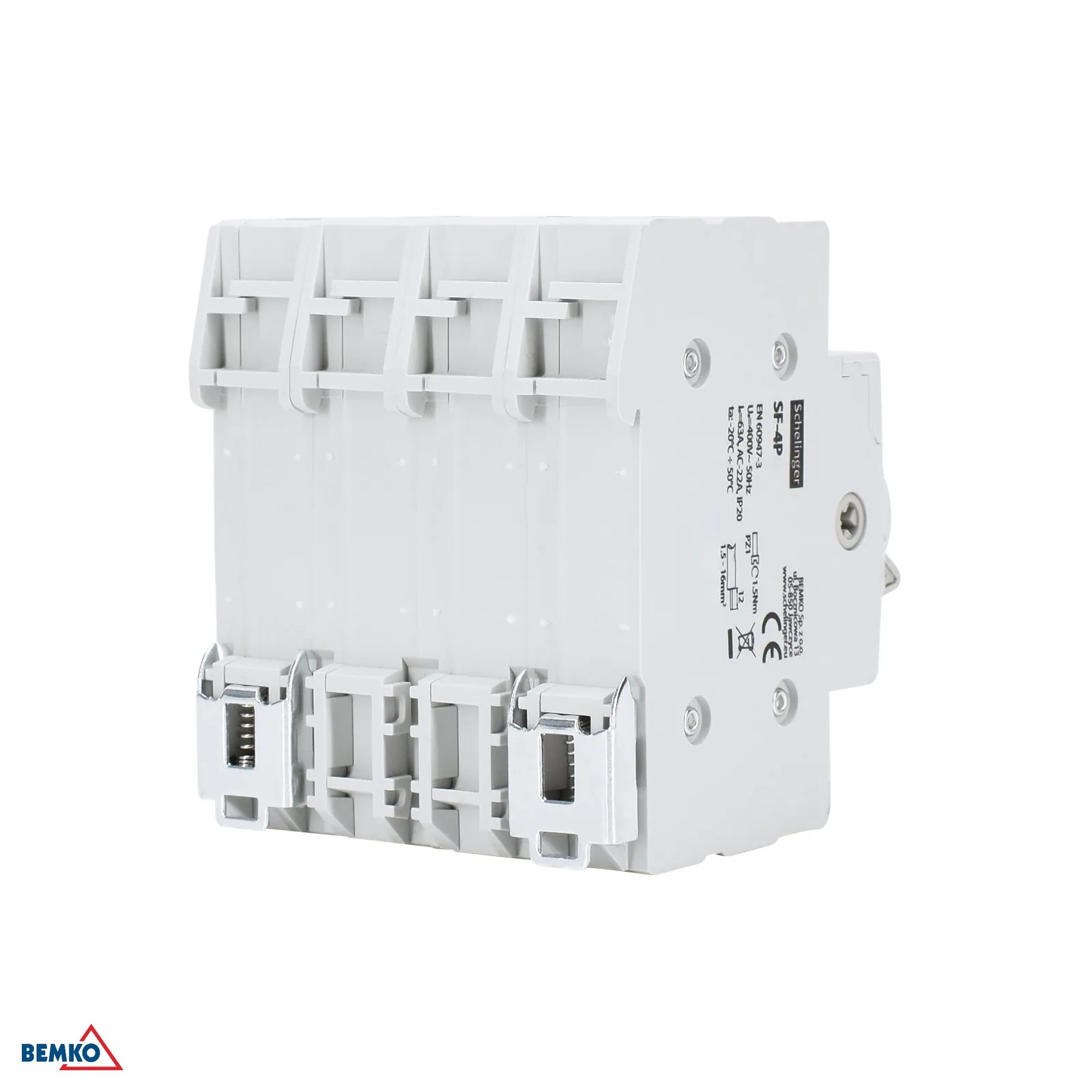 Modulárny prepínač zdroja napájania I-0-II 4P 63A na DIN lištu Schelinger BM-A11-SF-4P-063