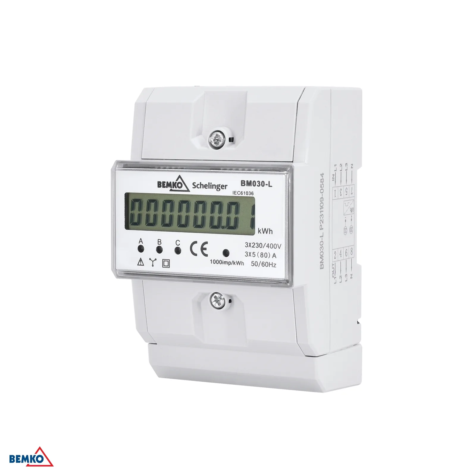 Schelinger trojfázový elektromer na DIN lištu 80A 3X230/400V BM-A30-BM030-L