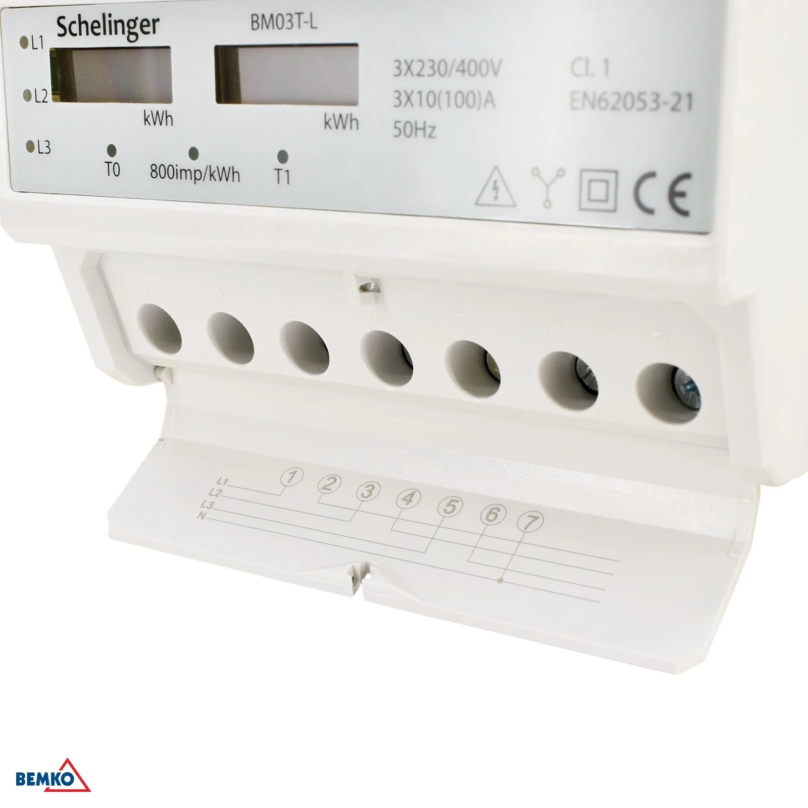 Schelinger trojfázový dvojtarifný elektromer 10(100) A, 3x 230/400 V BM-A30-BM03T-L