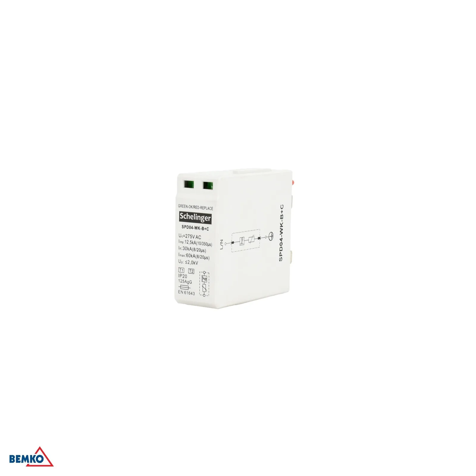 Schelinger prepätová ochrana T1+T2 (B+C) 12,5 kA 275 V do rozvádzača BM-A51-SPD04-WK-B+C