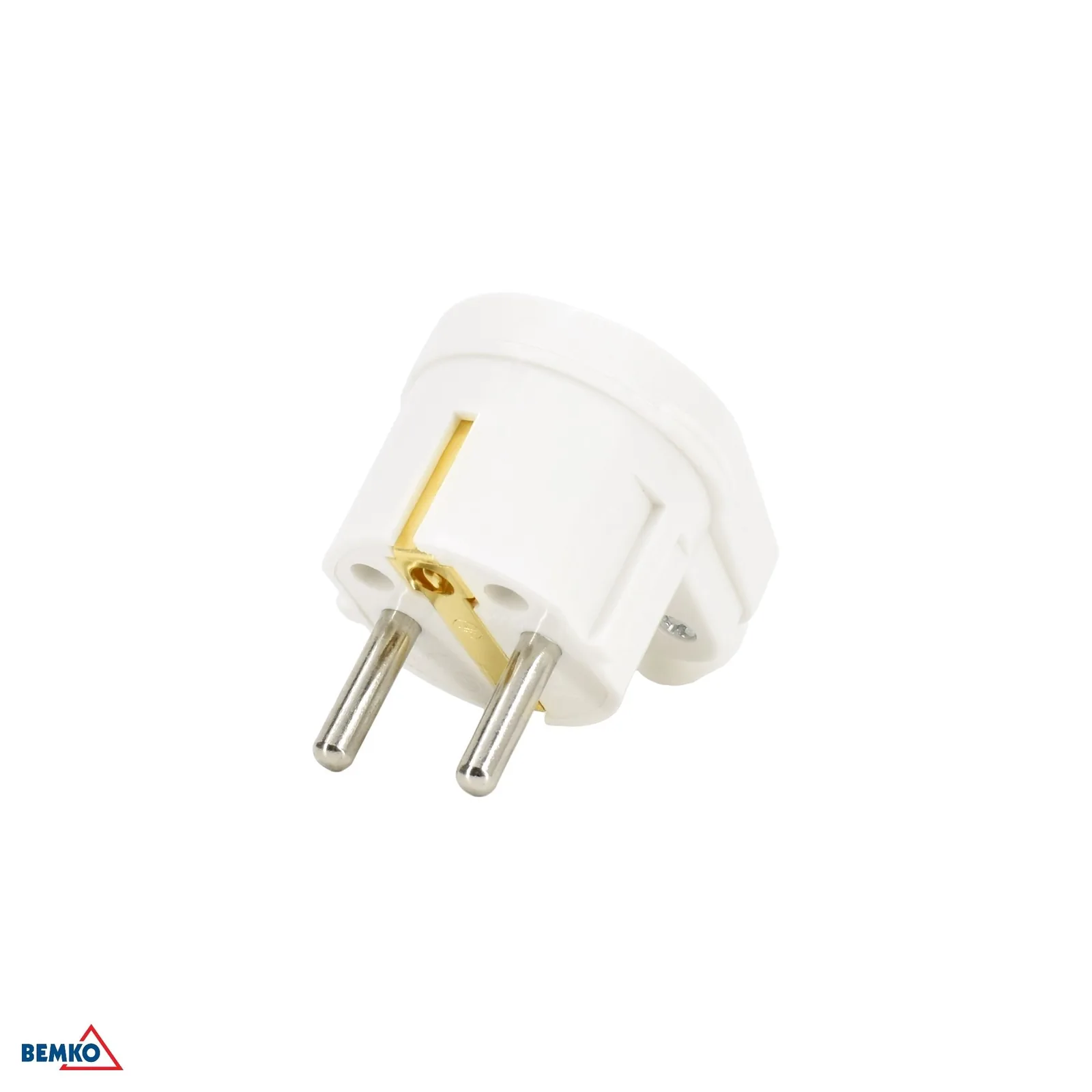 Uhlová zásuvková vidlica Unischuko 16A 250V biela Bemko BM-B22-HS-P01C-WH