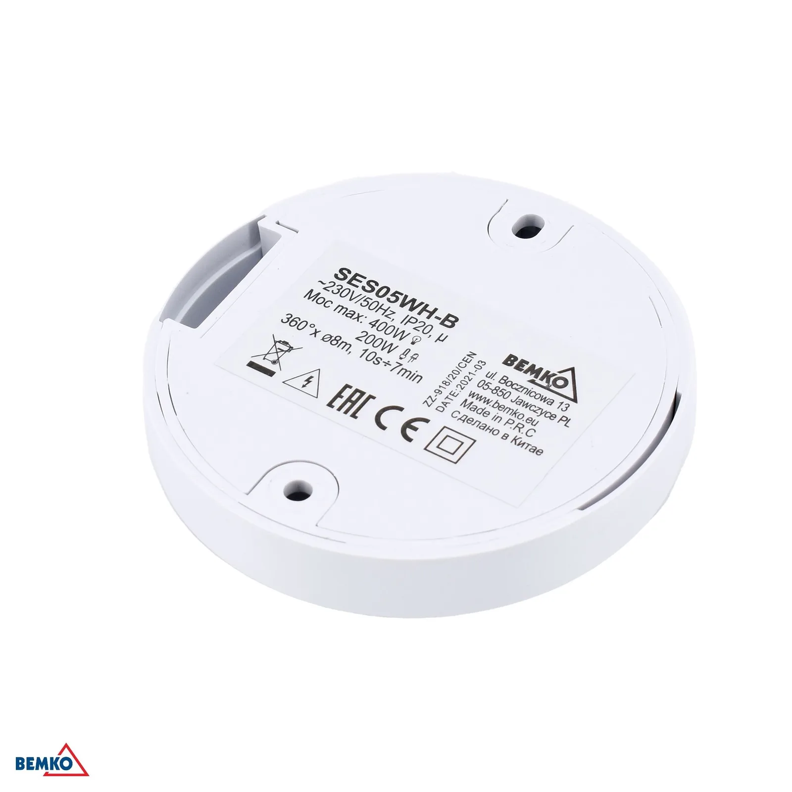 Pohybový senzor 360° 230 V IP20, biely, natynkovo BM-B50-SES05WH-B