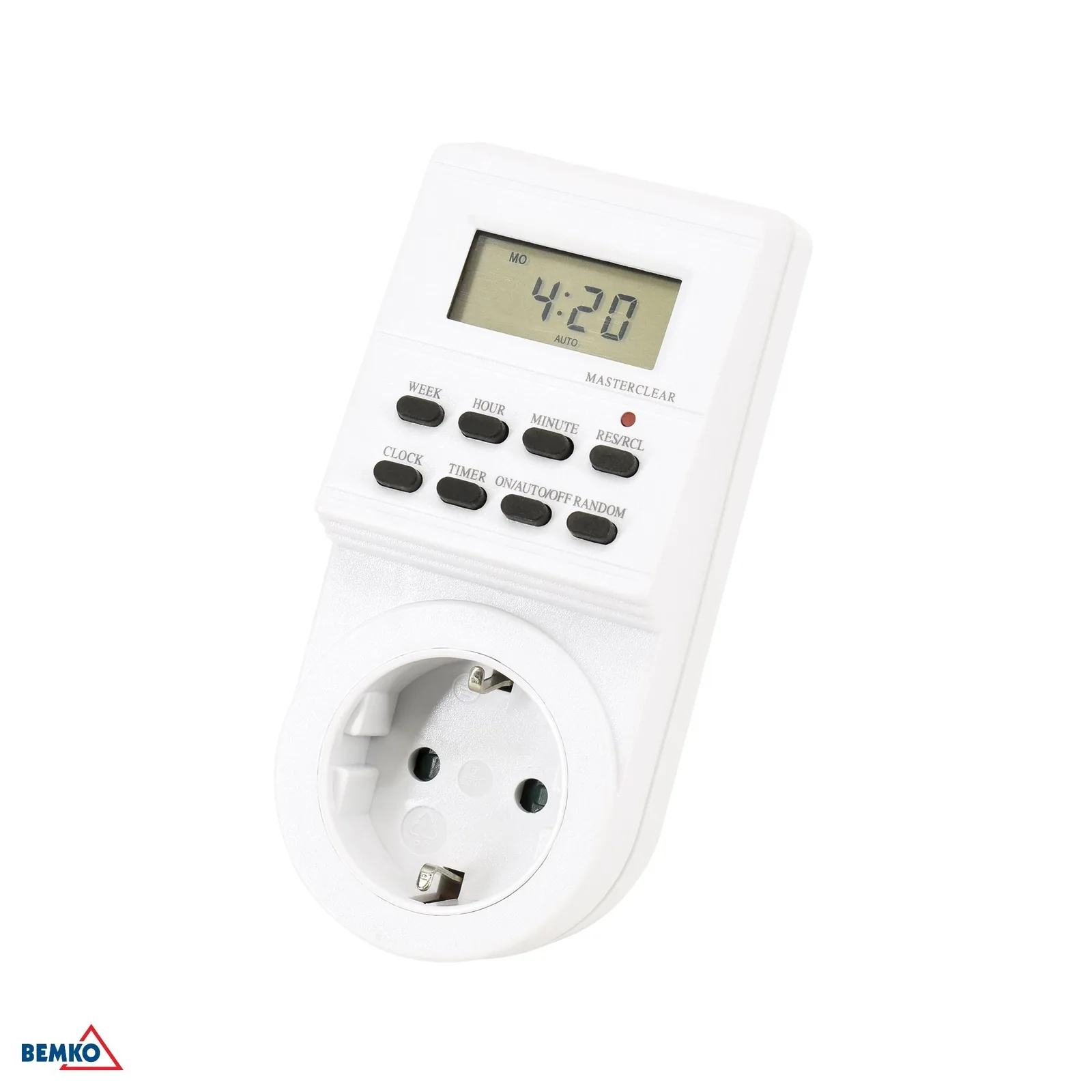 Týždenný elektronický časovač do zásuvky Schuko 16 A, 230 V Bemko BM-B62-TSED1
