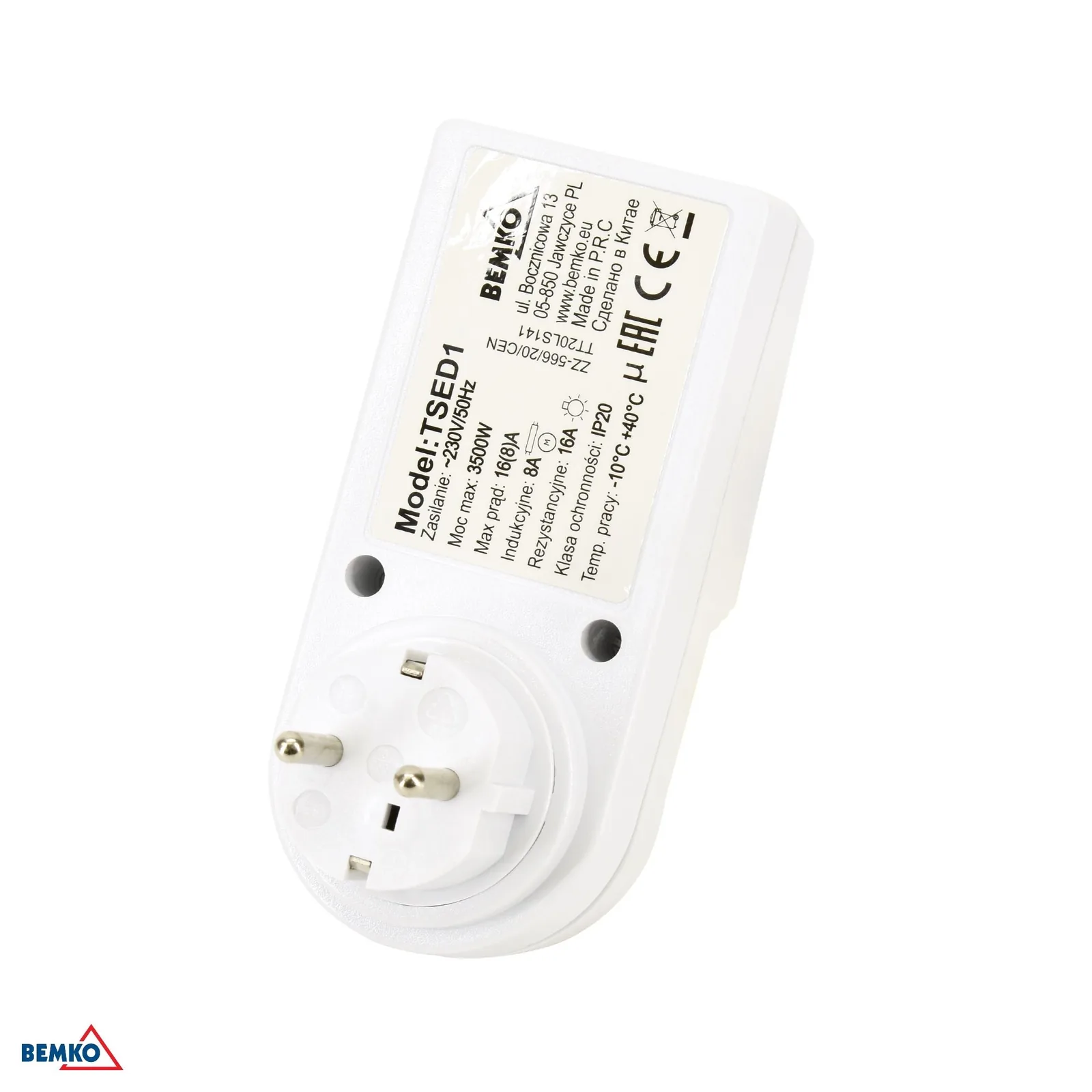 Týždenný elektronický časovač do zásuvky Schuko 16 A, 230 V Bemko BM-B62-TSED1