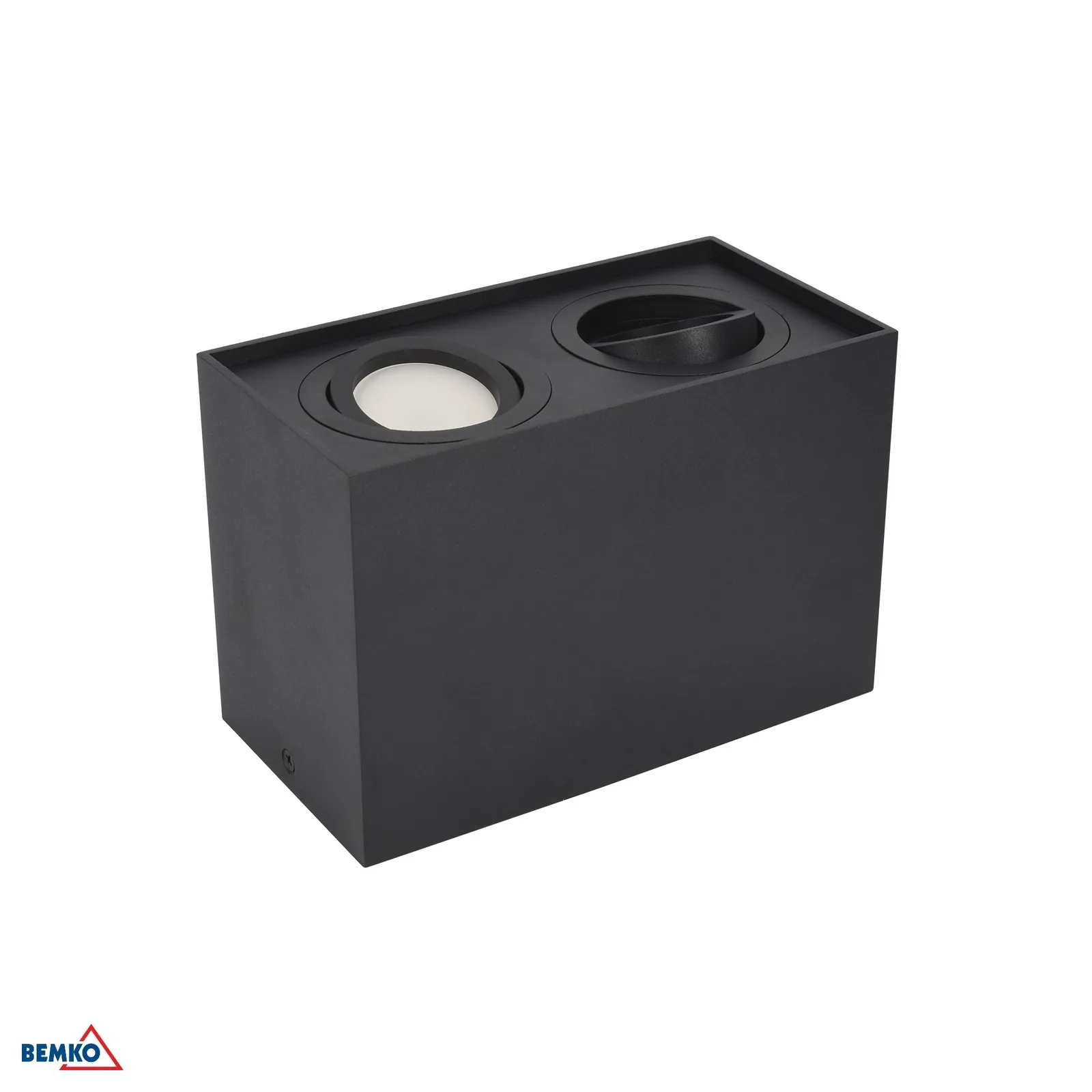 Bemko čierne zapustené bodové svietidlo GU10 2X50W 182×96 mm BM-C23-DLO-AS-GU10-250-BL