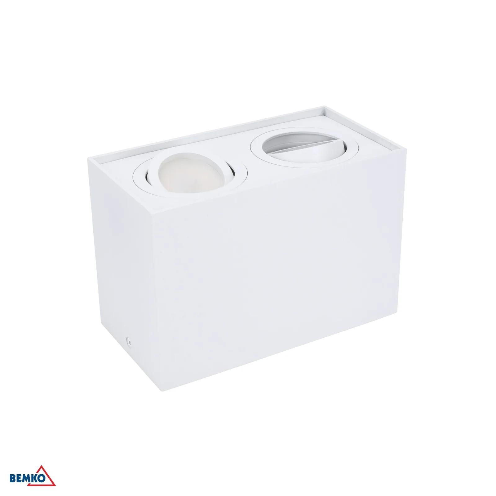 Zapustené stropné bodové svietidlo GU10, biele, 182 × 96 mm, 2×50W BM-C23-DLO-AS-GU10-250-WH