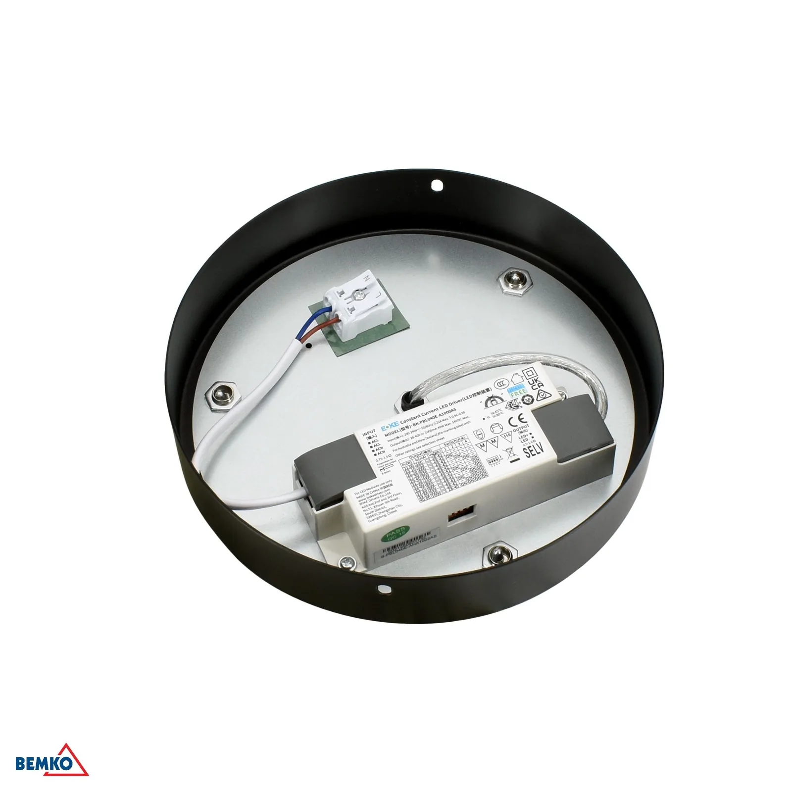 Luxmena LED závesné svietidlo kruh 60 cm 4000 lm 4000K čierne BM-C24-RING-060A-40B-840B-9005A-1B