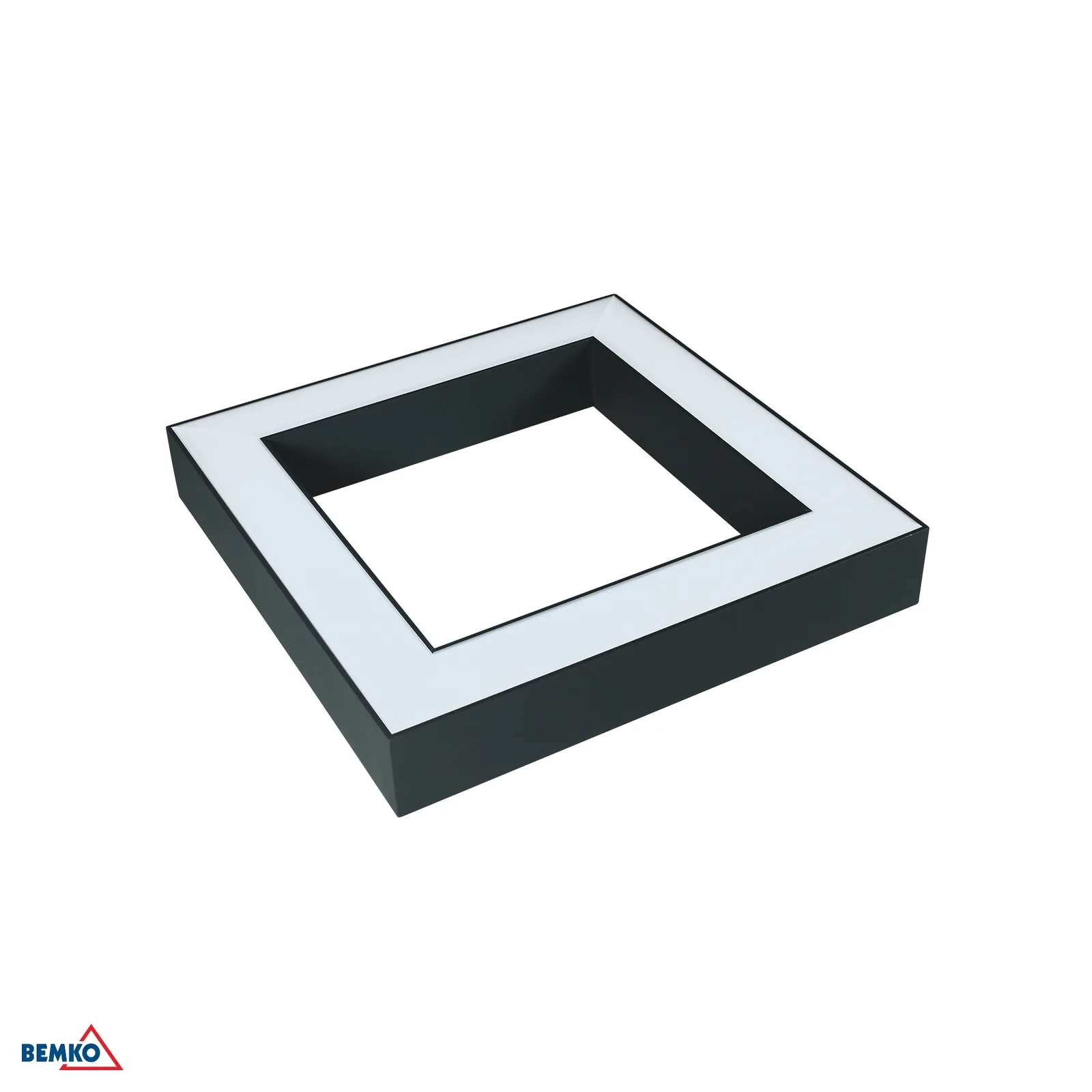 Prisadené/závesné štvorcové LED svietidlo 340 × 340 mm, 30 W, 4000 K, grafitové BM-C27-QLS-S34A-30B-841B-7016A-1A