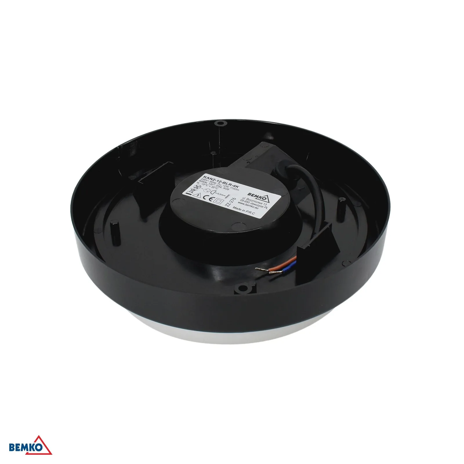 Bemko LED stropné svietidlo so senzorom pohybu, okrúhle, 12W, 4000K, 1150 lm, IP54, čierne BM-C45-KAN2-12-BLR-4K-MS