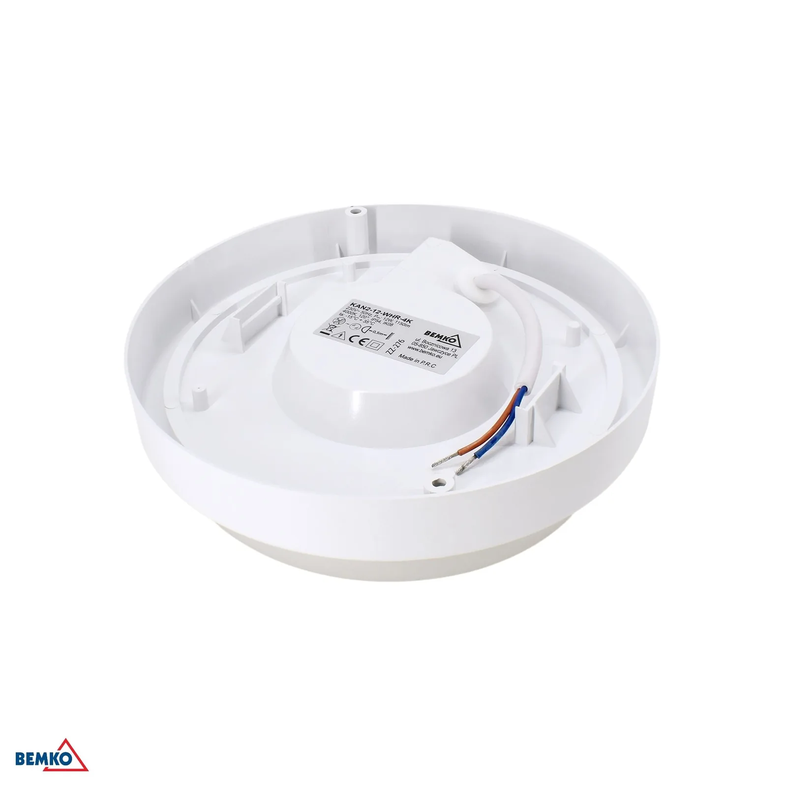 Bemko LED stropné svietidlo okrúhle 12W 4000K 1150 lm IP54, biele BM-C45-KAN2-12-WHR-4K