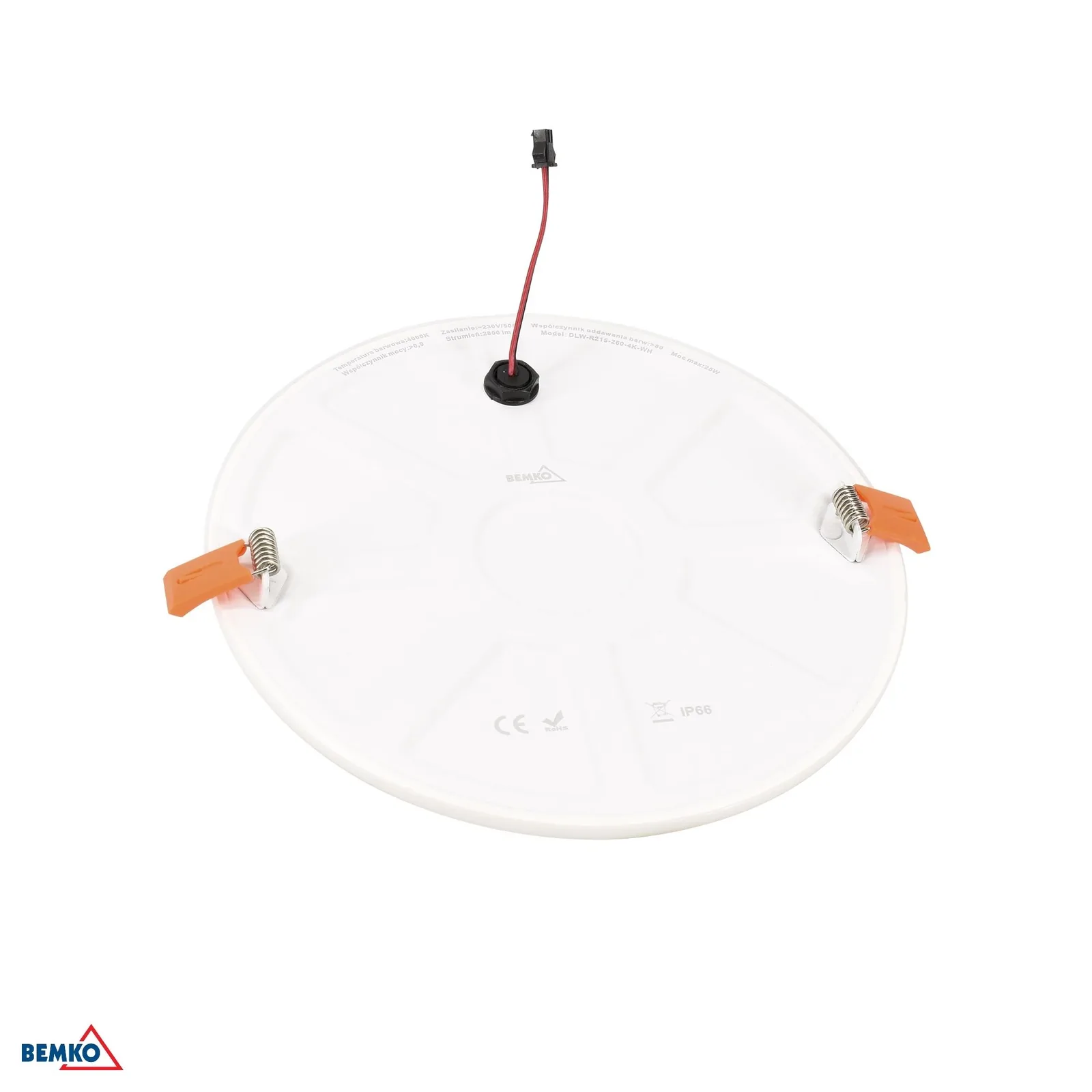 Zapustné okrúhle LED downlight svietidlo 26 W, 4000 K, 2220 lm, IP66/IP20, 215 mm, biele BM-C70-DLW-R215-260-4K-WH