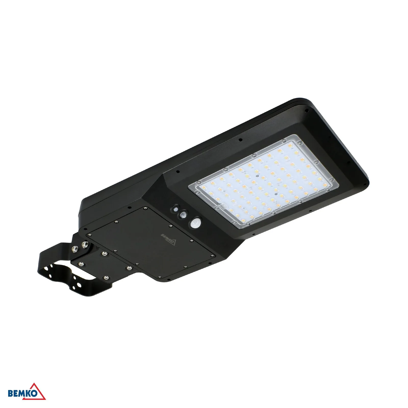 Bemko solárne LED pouličné svietidlo 40W 6000 lm s PIR senzorom IP65, čierne BM-C83-SOG-040BL-CCT-PIR