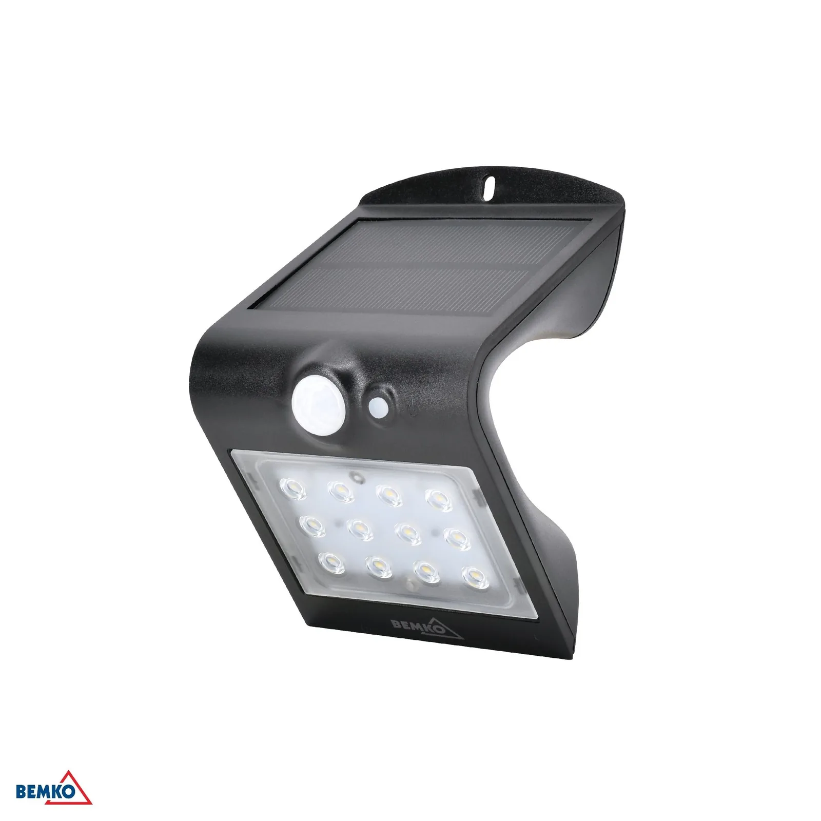 Bemko solárne LED svietidlo s PIR senzorom 1,5 W 220 lm IP65 čierne BM-C83-SOT-001BL-PIR
