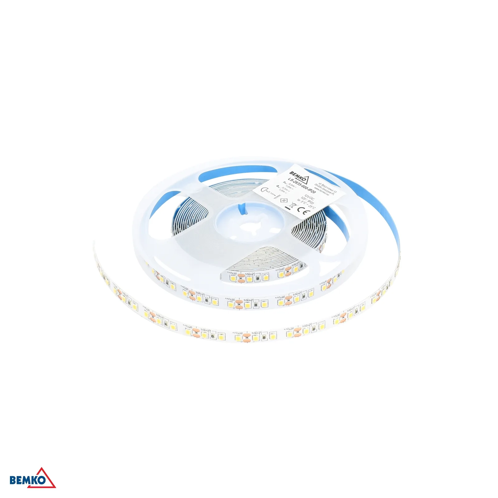 Bemko LED pásik 12V DC 2835 600 LED 5 m 9,2 W/m IP20 neutrálna biela BM-D87-LS-2835-600-IP20-ANW