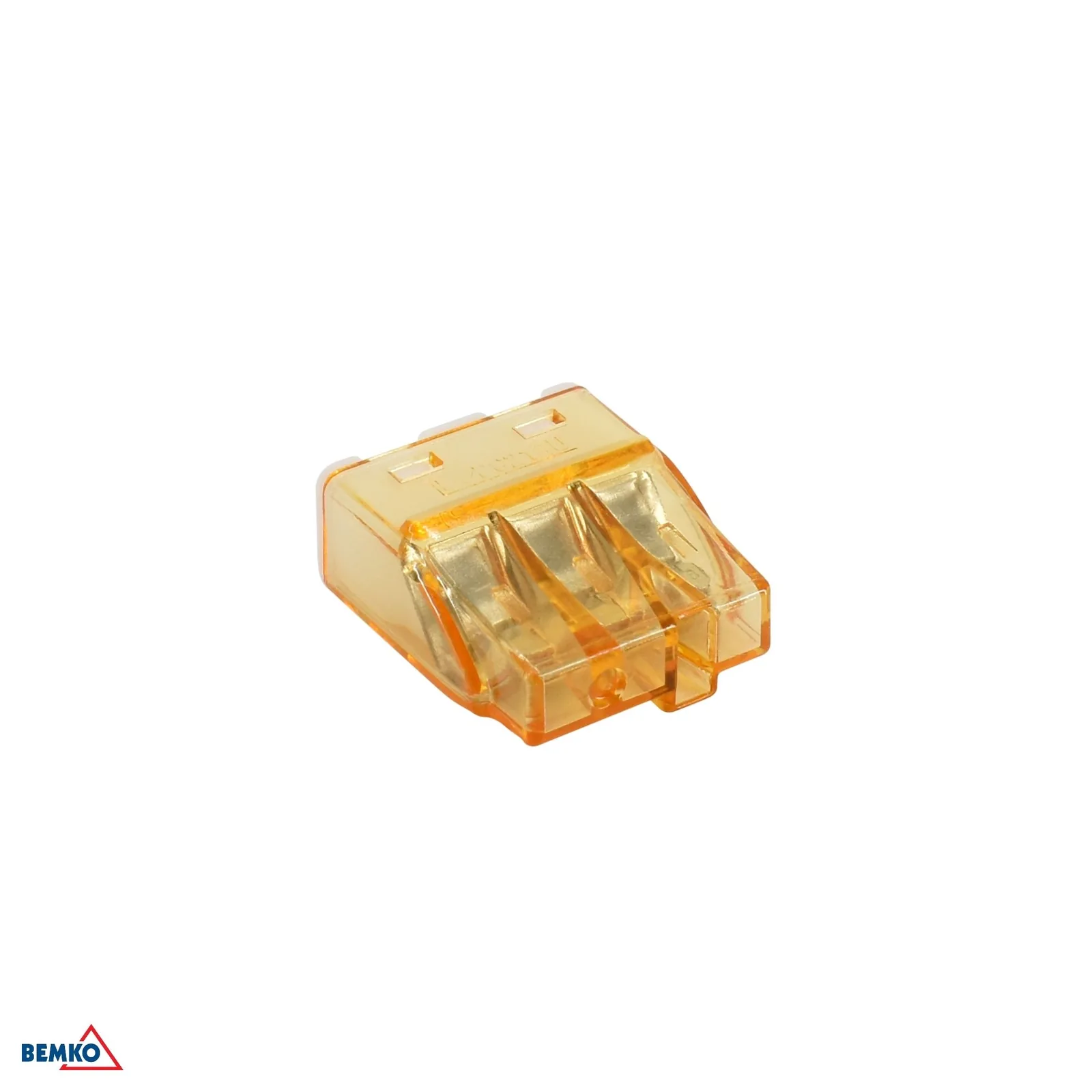 Push-in svorka na káble 0,5–2,5 mm², 3 vstupy, 24 A, 450 V, oranžová, Bemko BM-E00-PC23-100