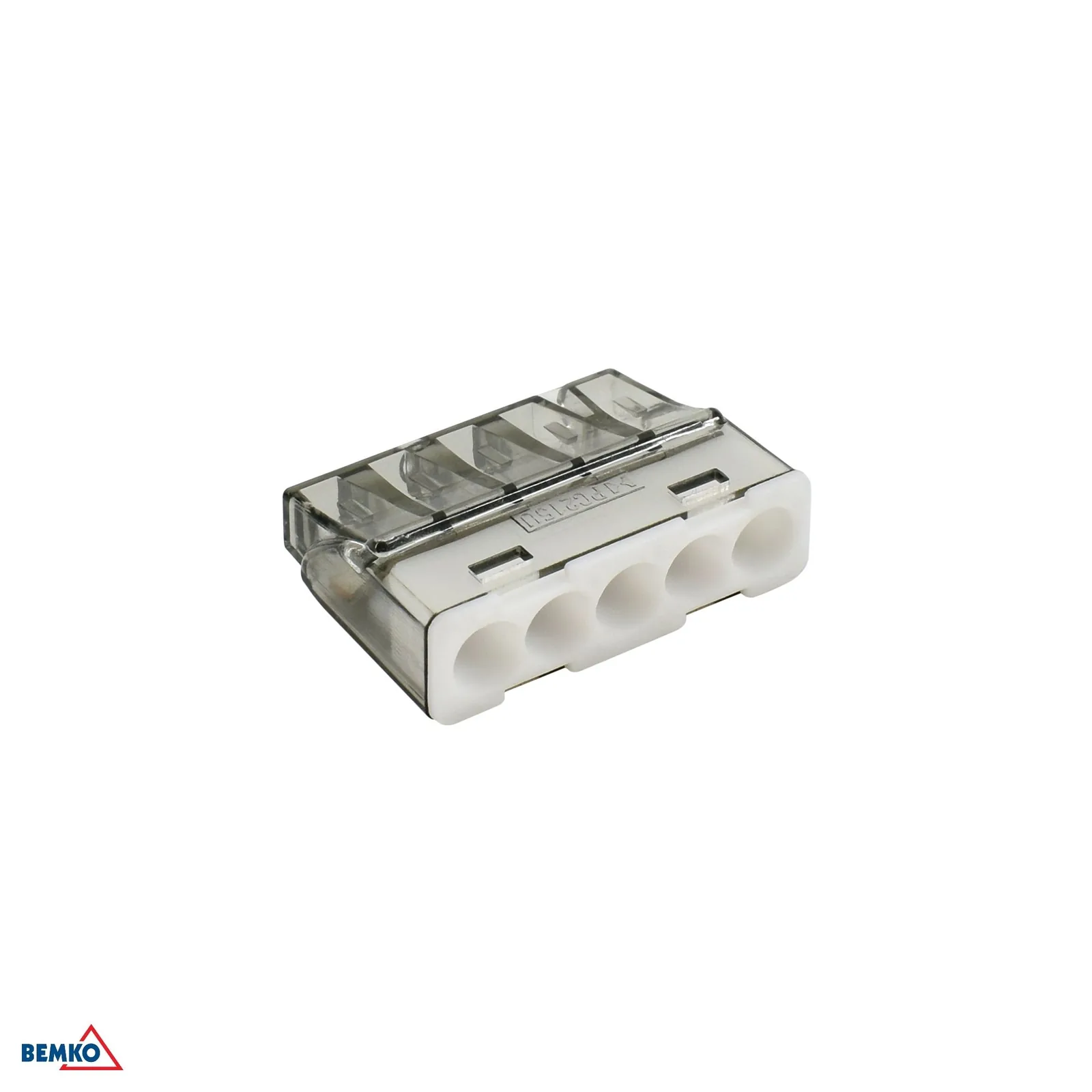 Bemko push-in svorka na káble 0,5–2,5 mm², 5 vstupov, 24 A, 450 V BM-E00-PC25-100