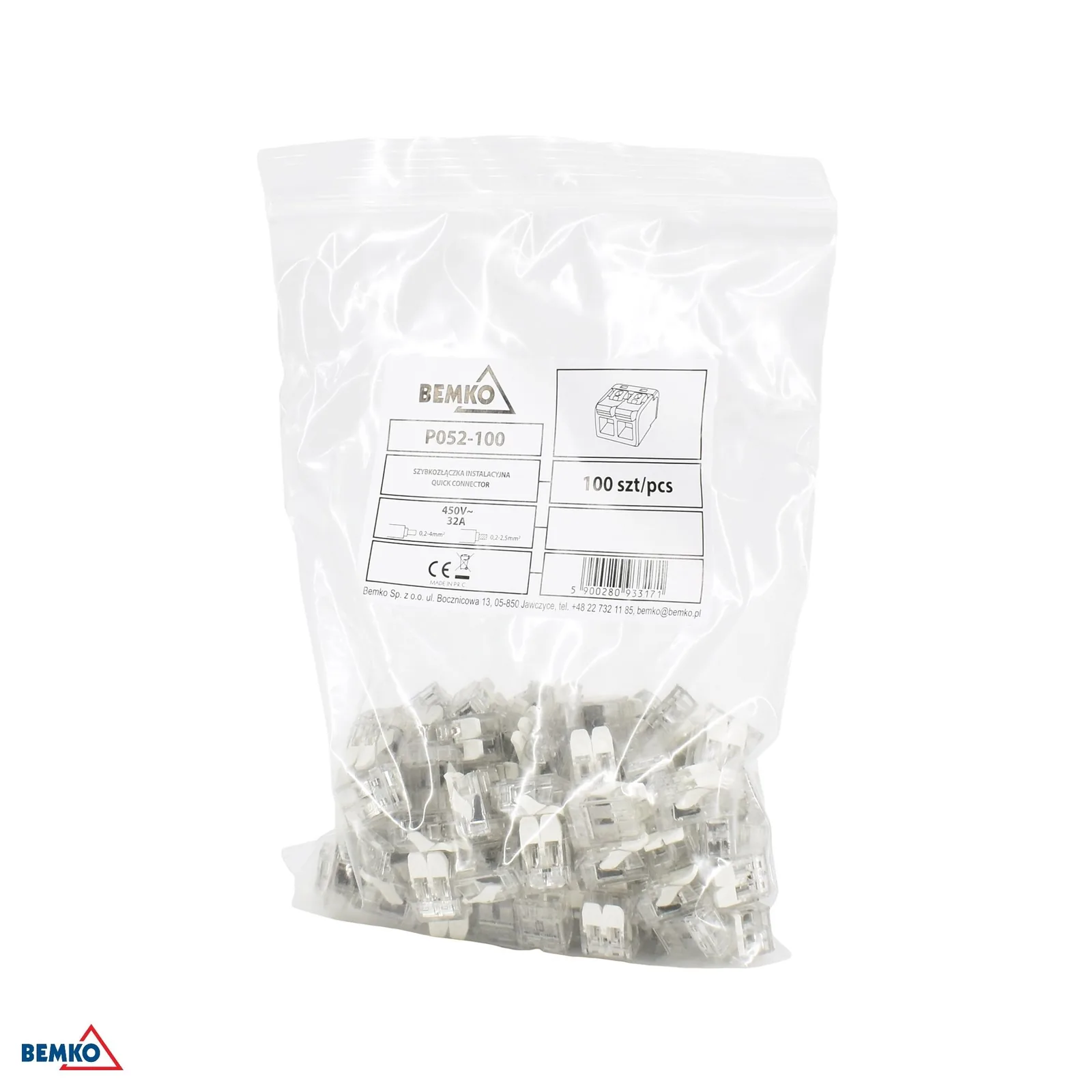 Bemko rýchlospojka na káble 4 mm², 2-vstupová, 100 ks BM-E03-P052-100
