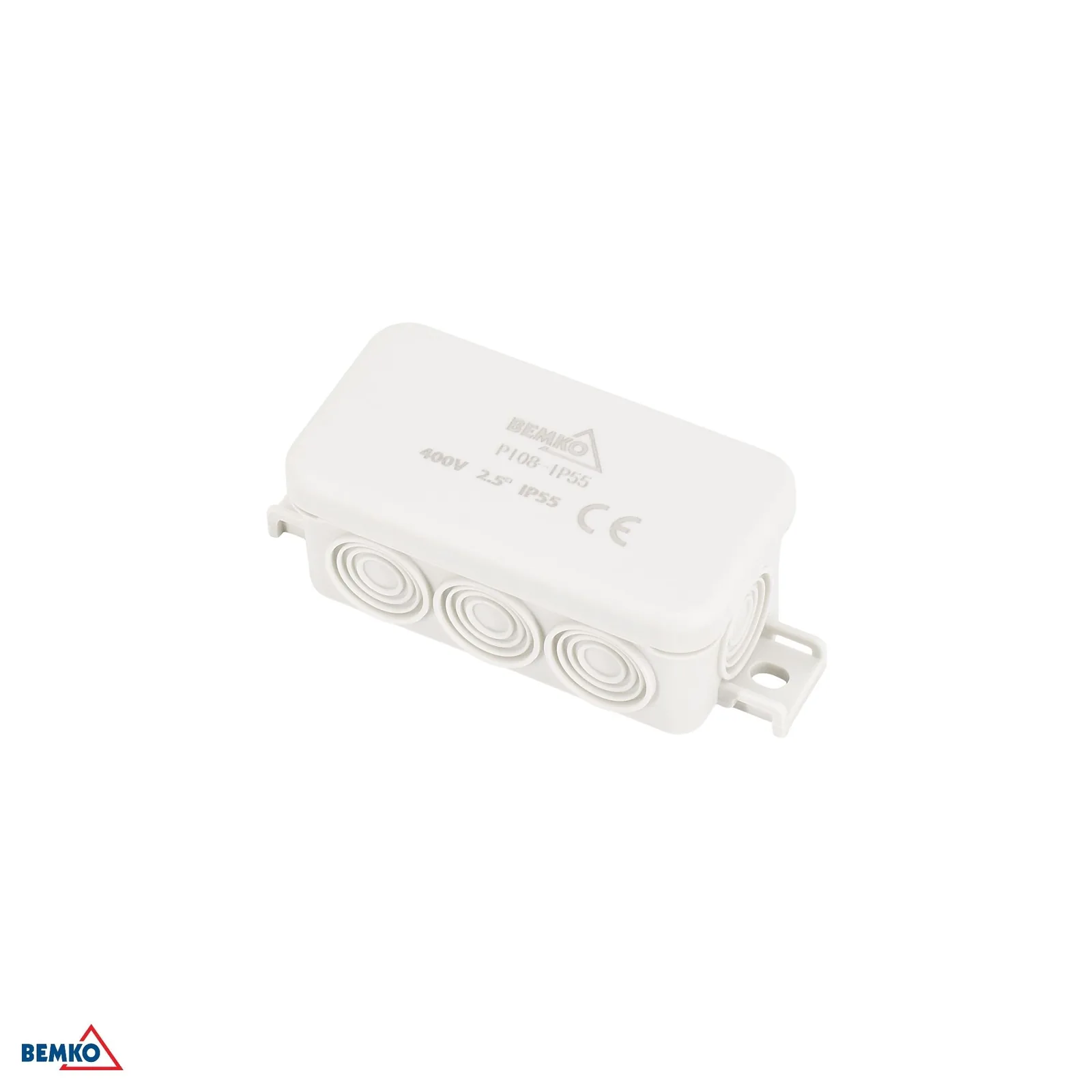 Bemko inštalačná krabica IP55 povrchová montáž 85 × 45 × 37 mm 8P svetlosivá BM-E04-PI08-IP55