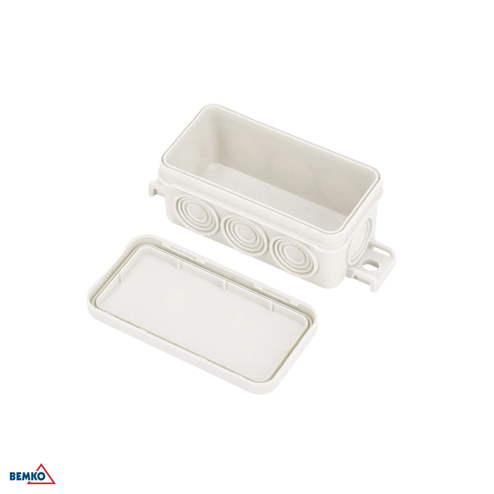Bemko inštalačná krabica IP55 povrchová montáž 85 × 45 × 37 mm 8P svetlosivá BM-E04-PI08-IP55