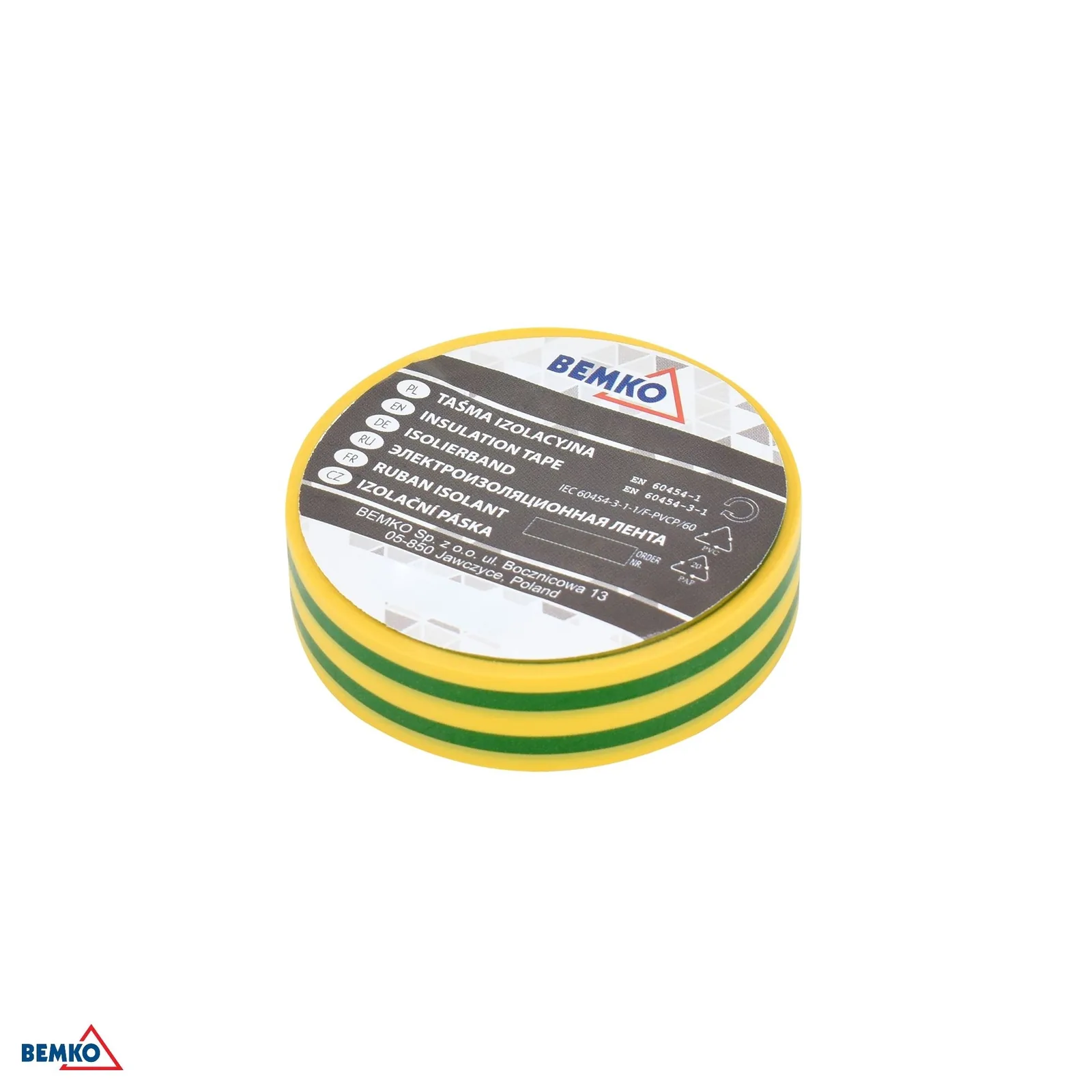 Bemko izolačná páska žltozelená 15 mm x 10 m BM-E30-PVC1510YG