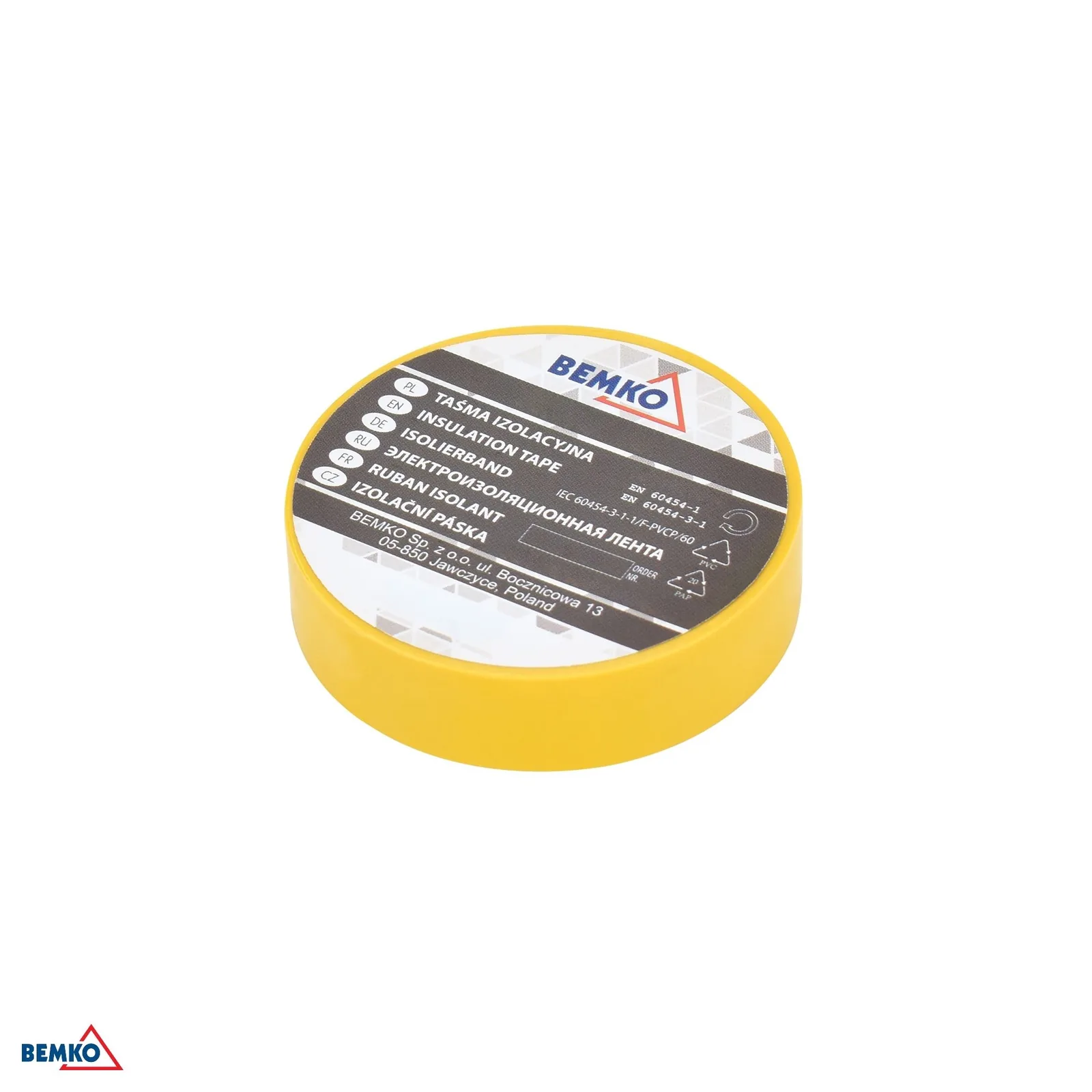 Bemko žltá izolačná páska 19 mm x 20 m BM-E30-PVC1920YE