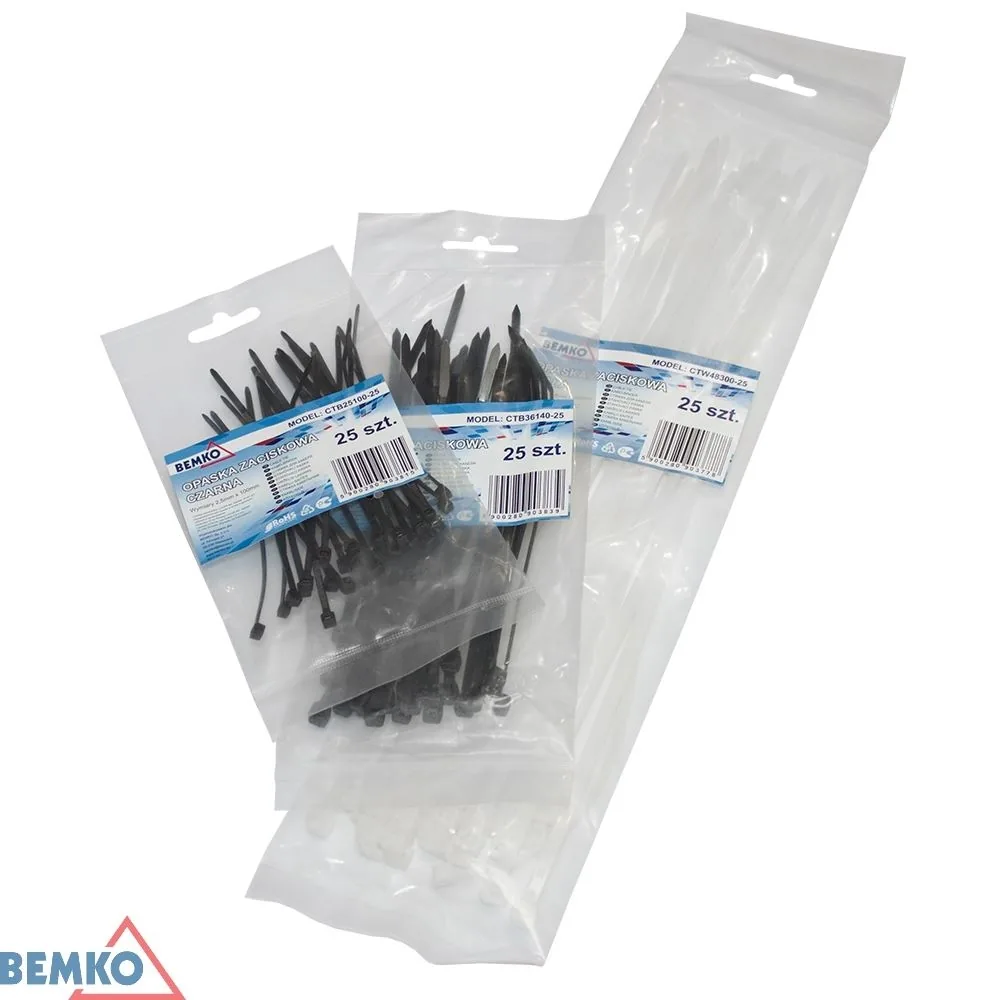 Bemko sťahovacia páska 2,5 x 100 mm čierna BM-E40-CTB25100-25