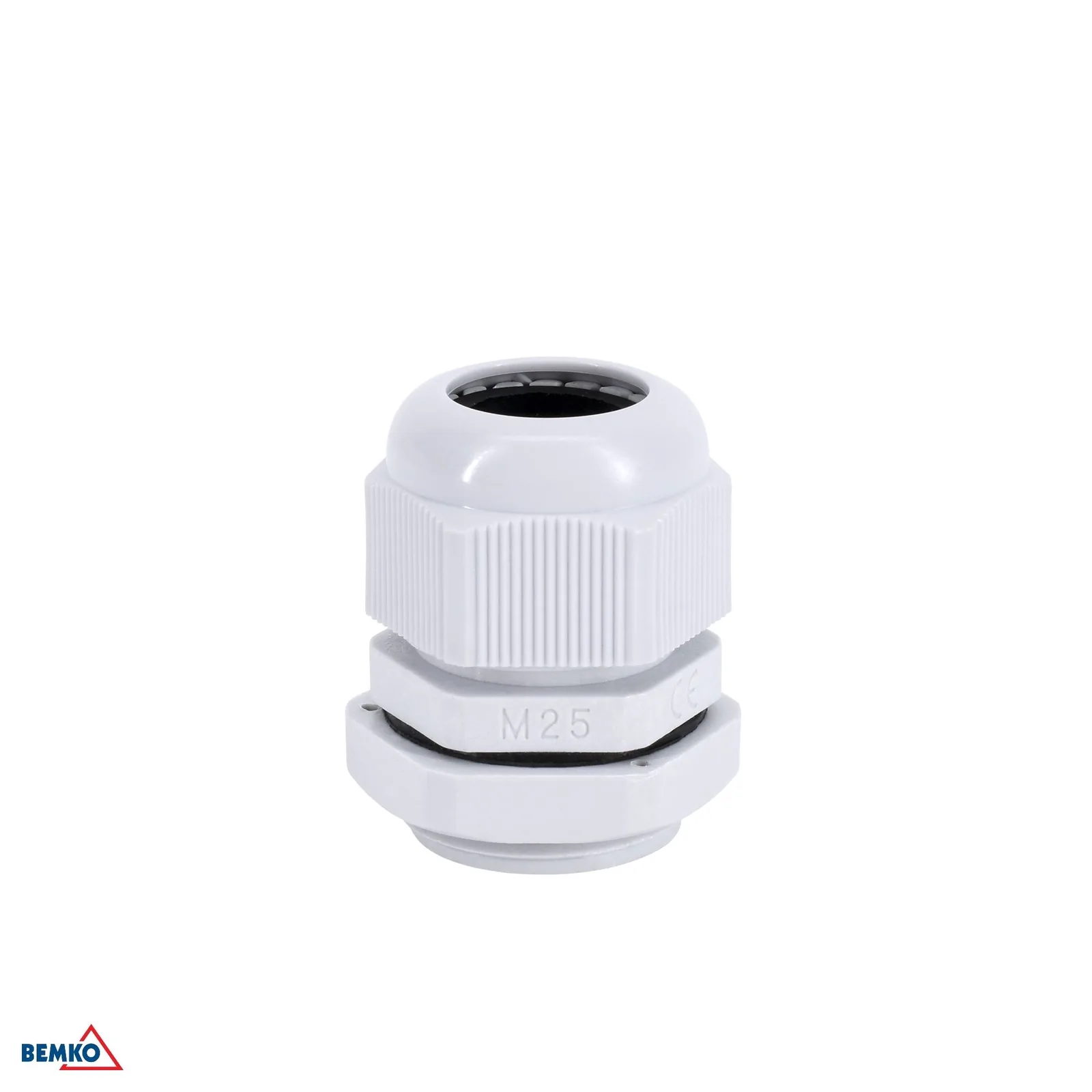 Plastová káblová vývodka IP68 M25 sivá Bemko BM-E45-M-25-S/1