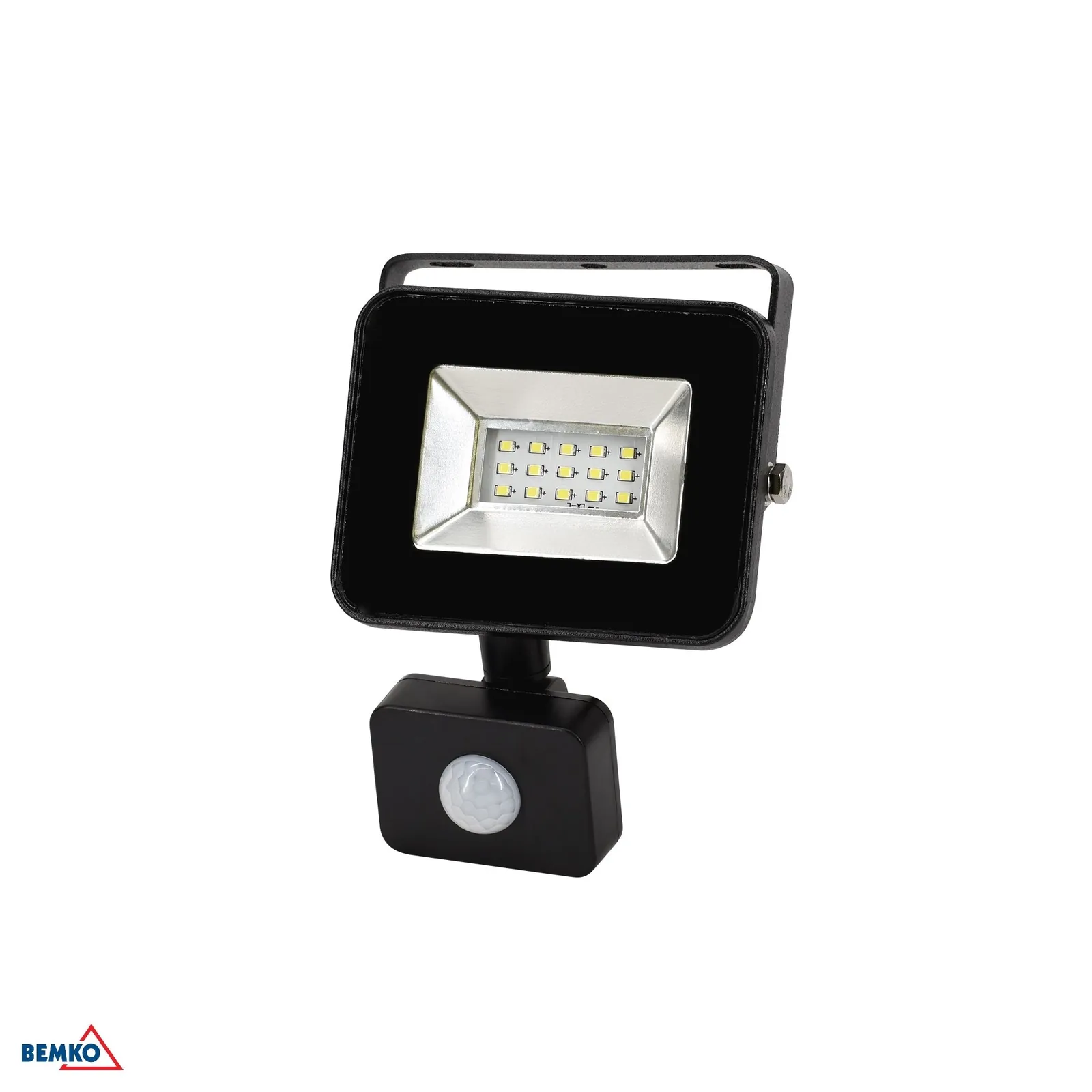 Bemko LED reflektor s PIR senzorom 10W IP65 6000K 1020 lm čierny BM-S-C65-S-LFS-010BL-6K