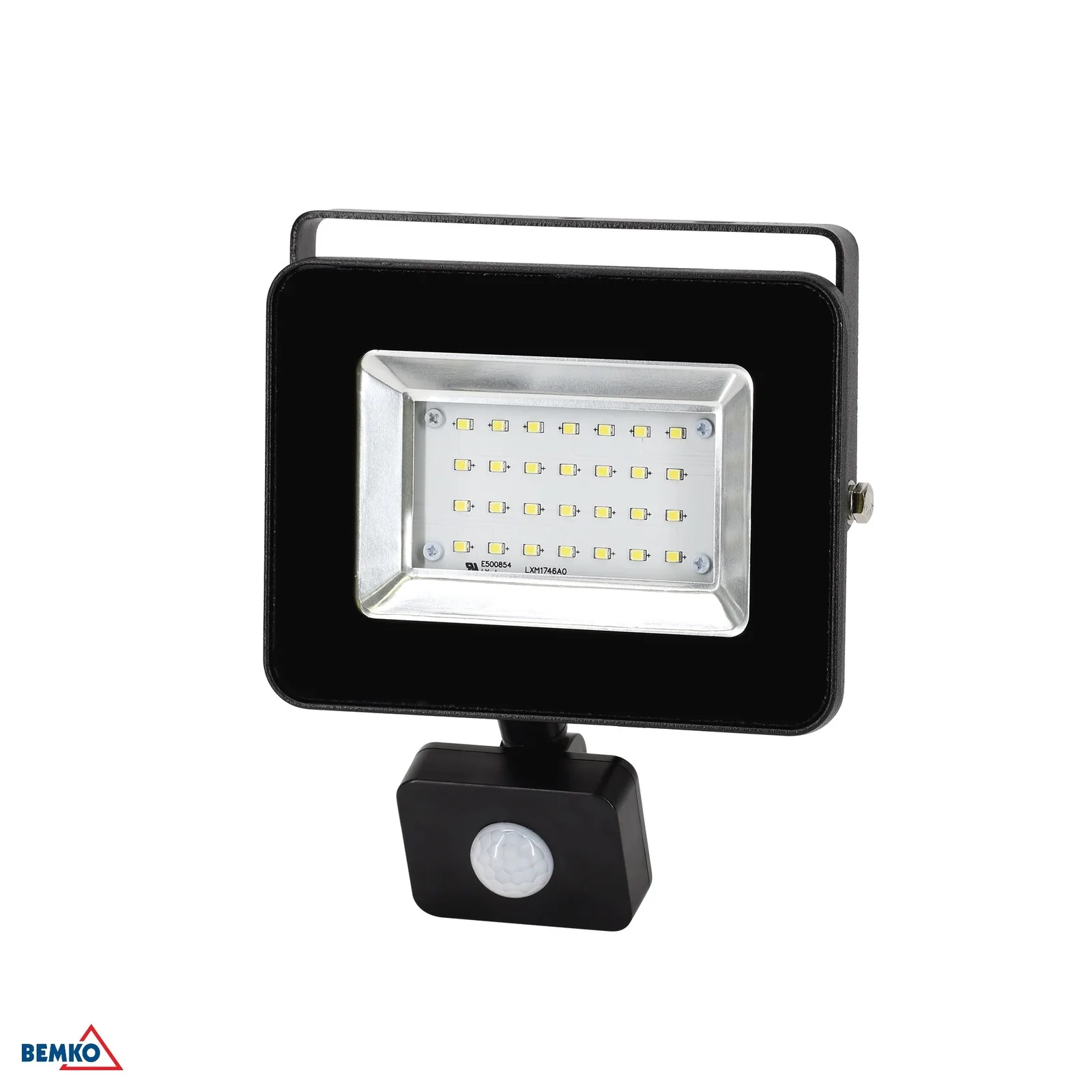 Bemko LED reflektor s pohybovým senzorom 20W IP65 6000K čierny BM-S-C65-S-LFS-020BL-6K
