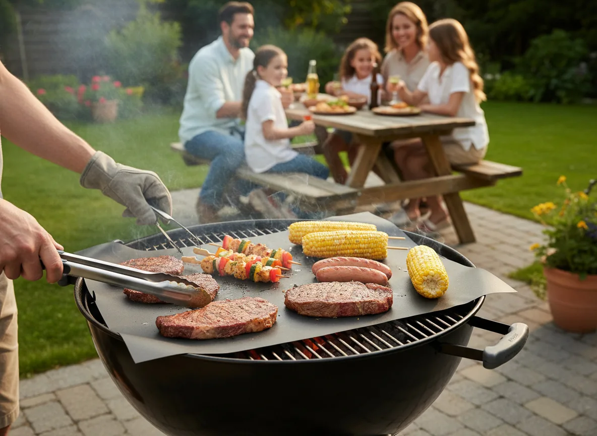 Sada 2 teflónových podložiek na gril 40 × 33 cm CH-BBQ1596
