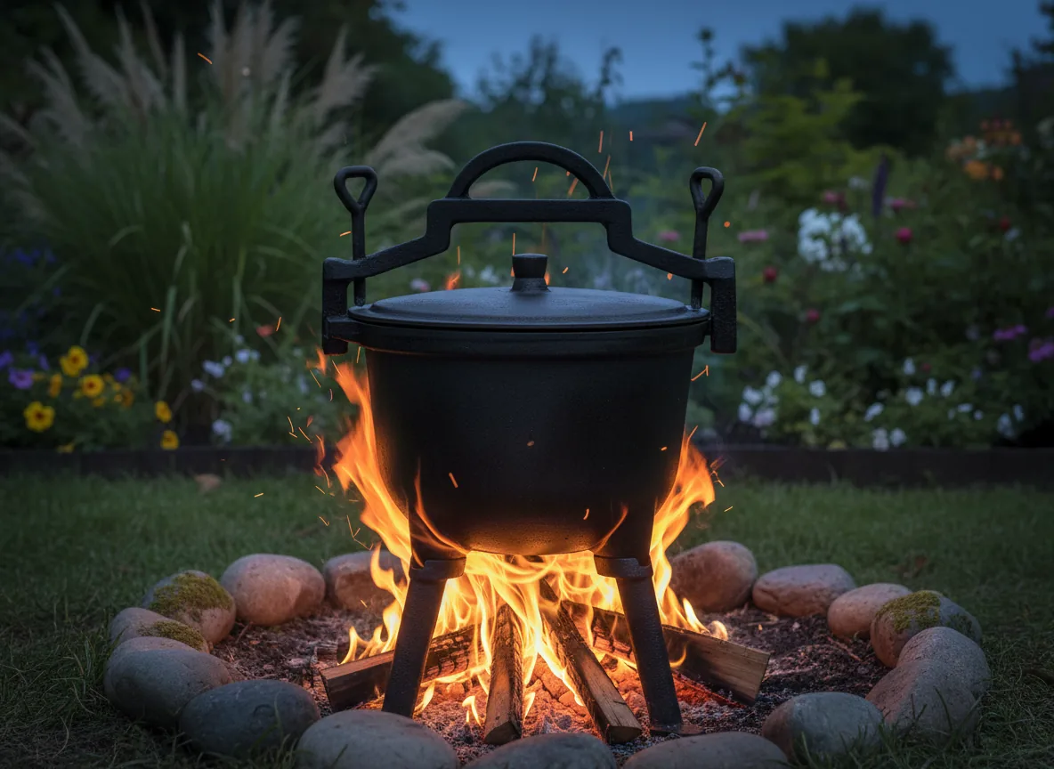 Liatinový kotlík na guláš 5 l s pokrievkou CH-BBQ3703