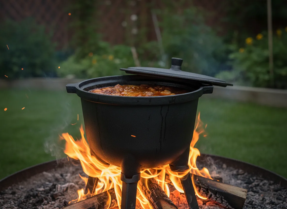 Liatinový kotlík na guláš 5 l s pokrievkou CH-BBQ3703 - detail 2
