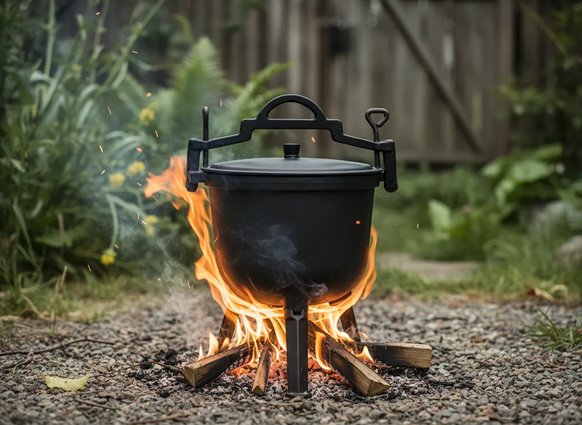 Liatinový kotlík na guláš 11 l s pokrievkou a nožičkami CH-BBQ3727