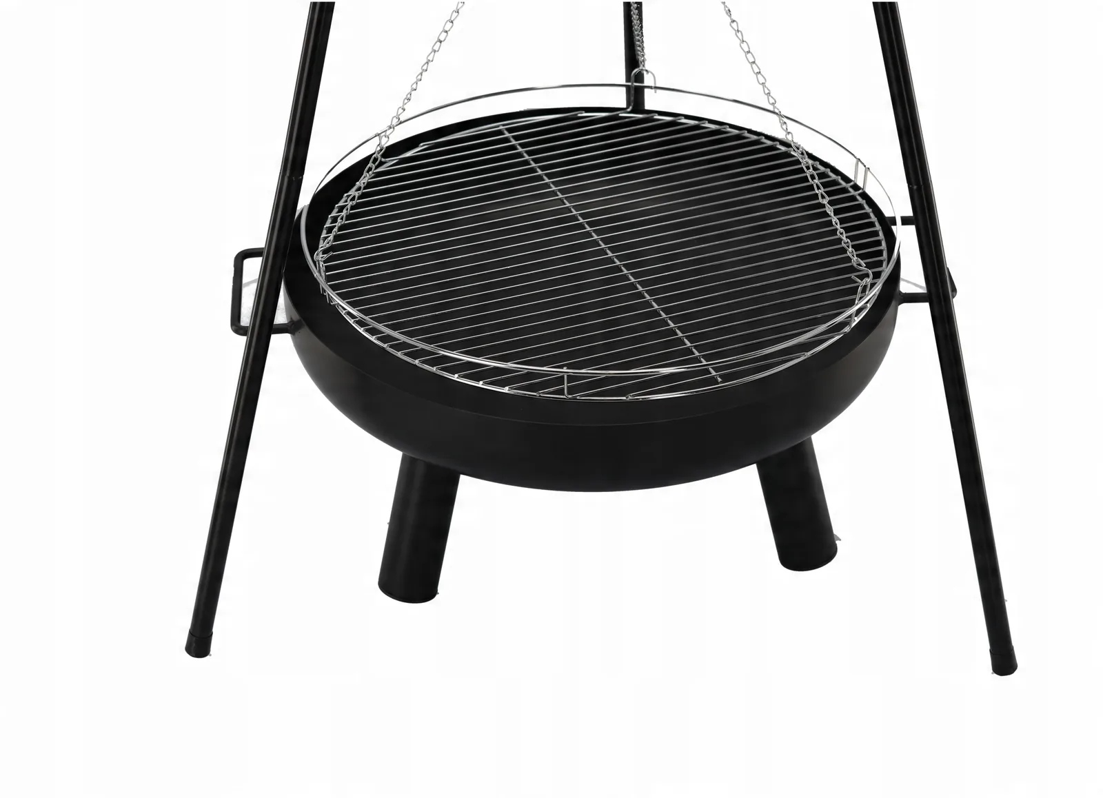 Závesný gril na trojnožke s nastaviteľnou výškou roštu 64,5 x 64,5 x 150 cm CH-BBQ6032