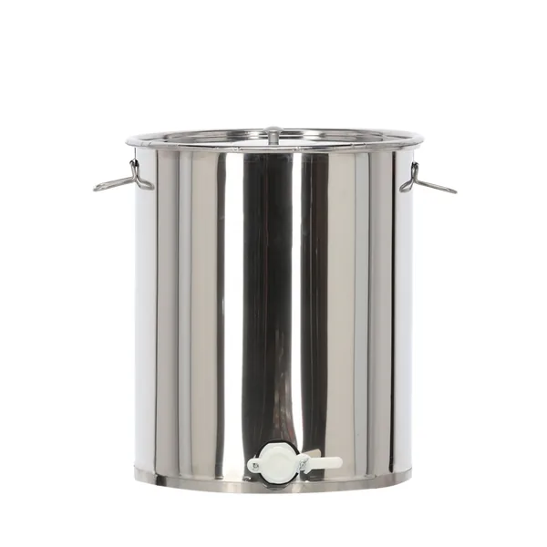 Nerezový odstojník na med 60 l s plastovým ventilom, vekom a rúčkami CH-BEE1390 - detail 3