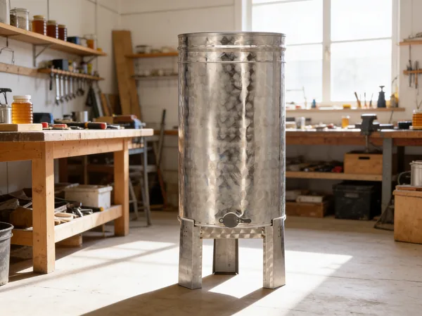 Nerezový odstojník na med 100 l so stojanom, ventilom a vekom CH-BEE1413 - detail 2