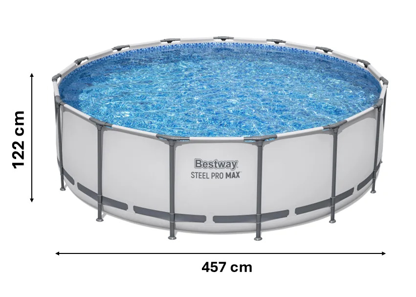 Nadzemný bazén Bestway Steel Pro MAX 457 × 122 cm s filtráciou, rebríkom a krycou plachtou CH-BES56438 - detail 4