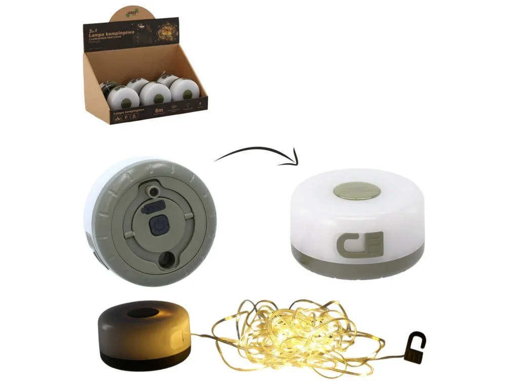 Kempingová lampa so svetelnou reťazou 8 m USB-C CH-CAM1014