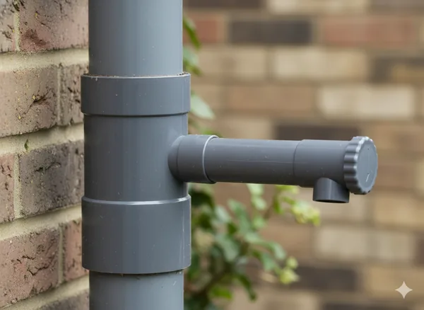 Zberač dažďovej vody do zvodu 100 mm sivý CH-DES5998 - detail 2
