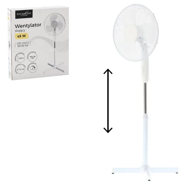 Stojanový ventilátor 45 W biely 41 cm CH-FAN4218 - detail 3